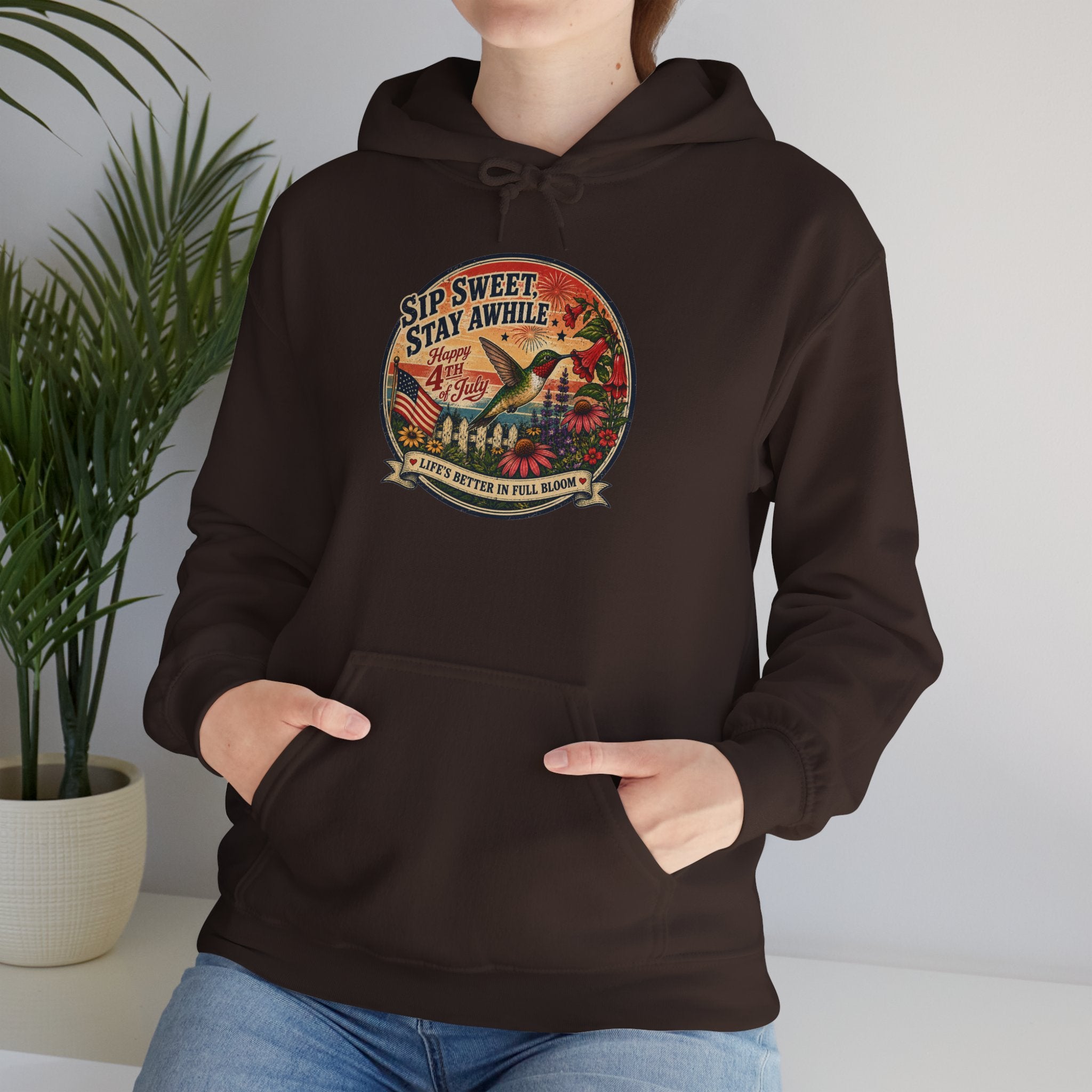 oryggy - america-250-unisex-heavy-blend™-hooded-sweatshirt-hummingbird-tee - Vintage Patriotic Apparel