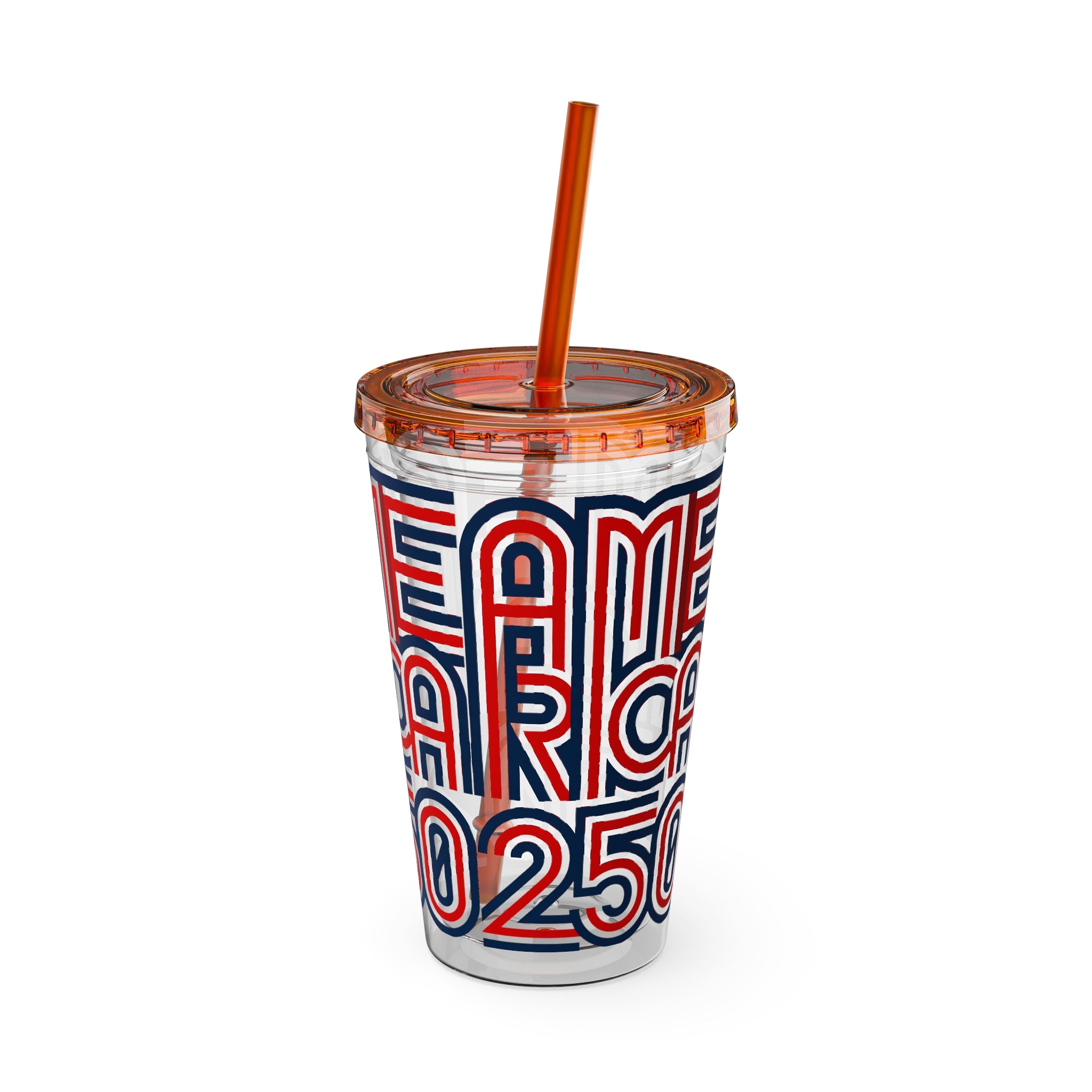 America 250 Tumbler | Patriotic Red White Blue Straw Cup