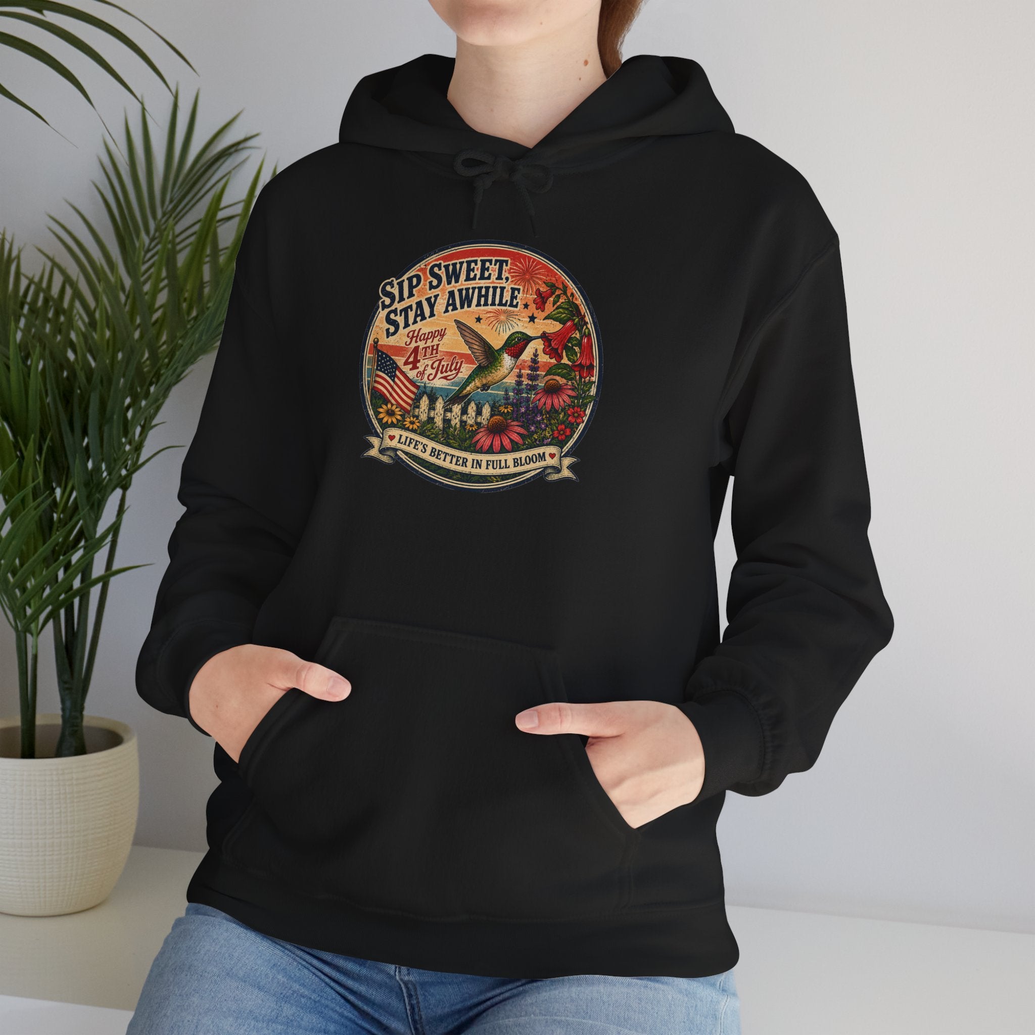 oryggy - america-250-unisex-heavy-blend™-hooded-sweatshirt-hummingbird-tee - Vintage Patriotic Apparel