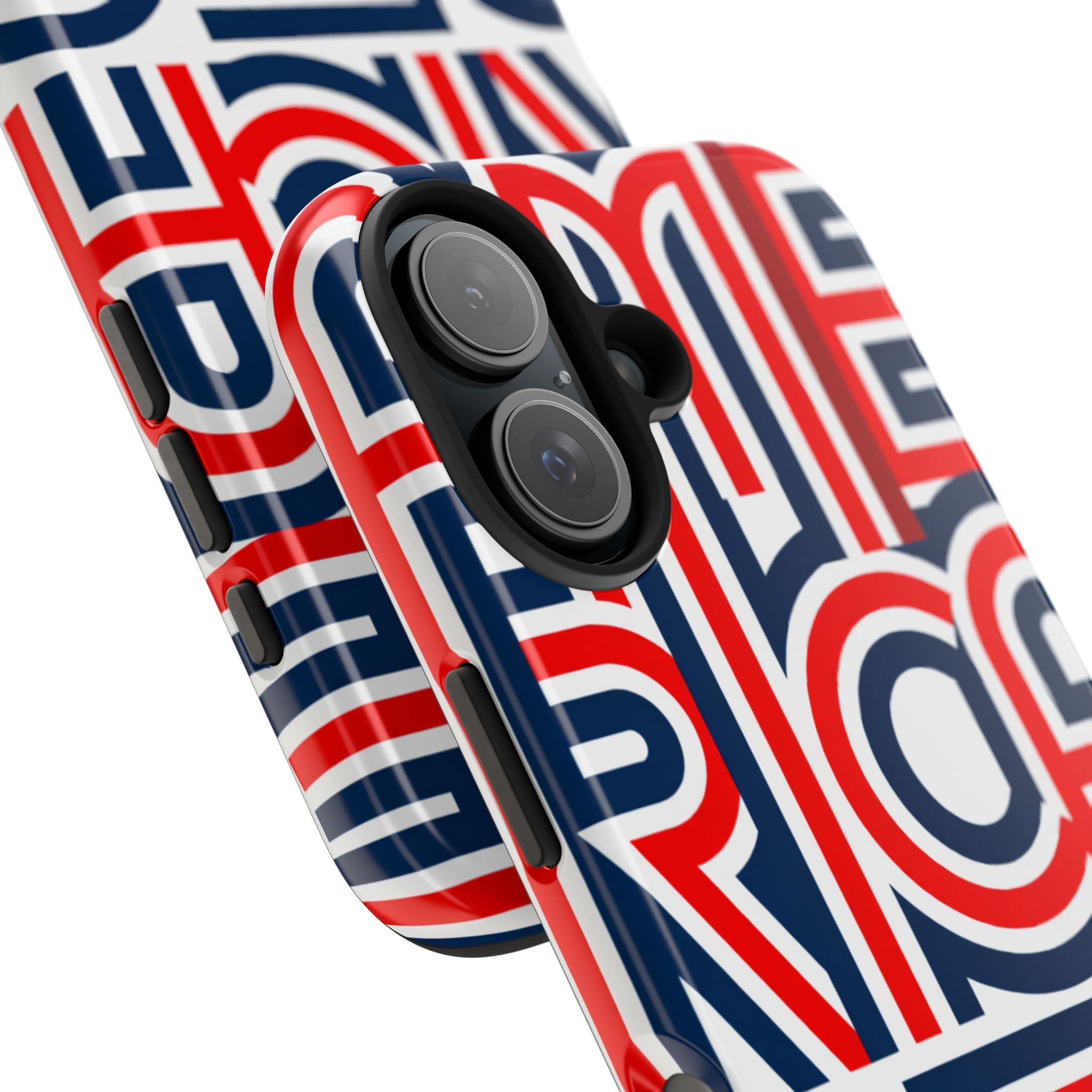 Patriotic 'America 250' Tough Phone Case – Red, White & Blue Retro Typography