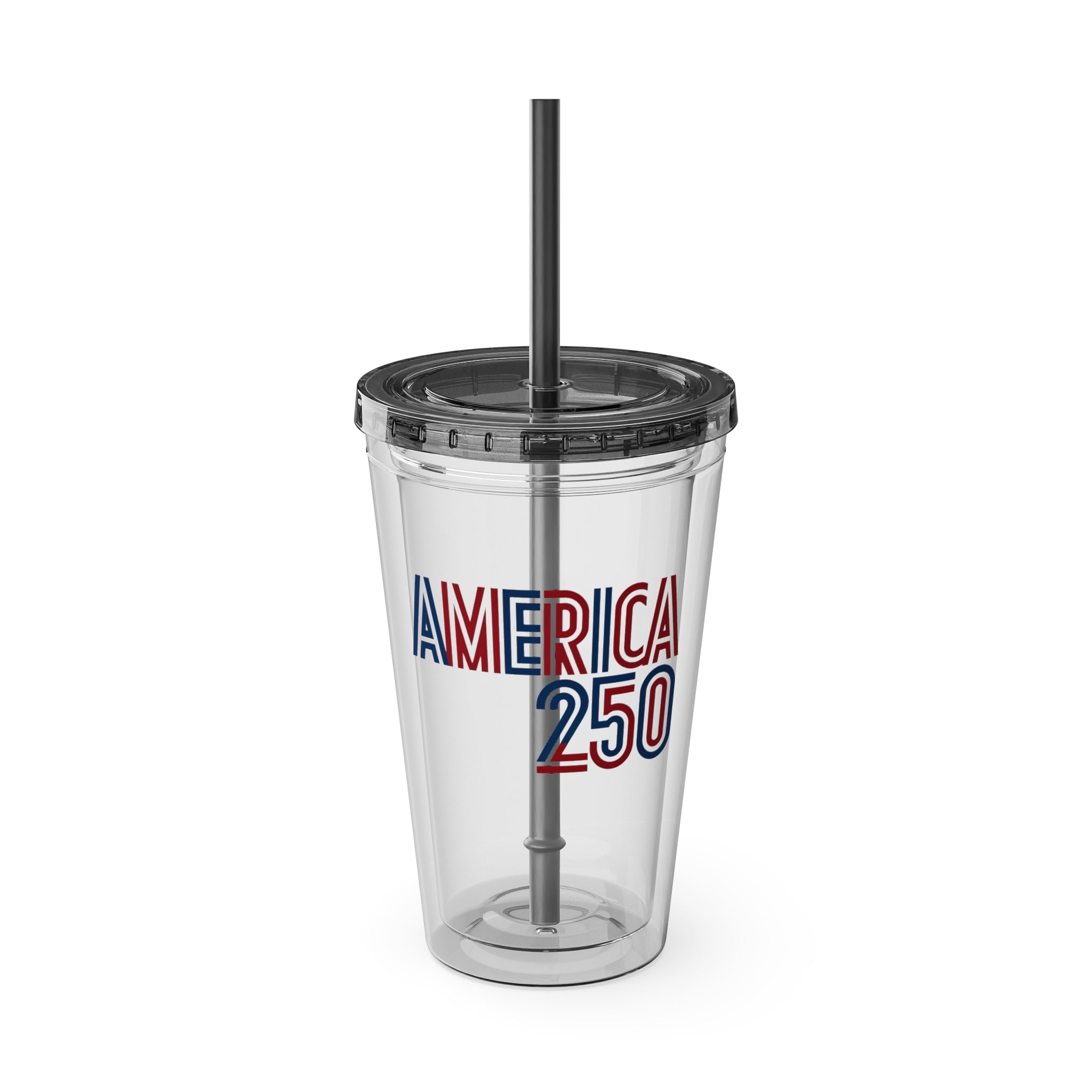 America 250 Tumbler | 16oz Clear Straw Cup