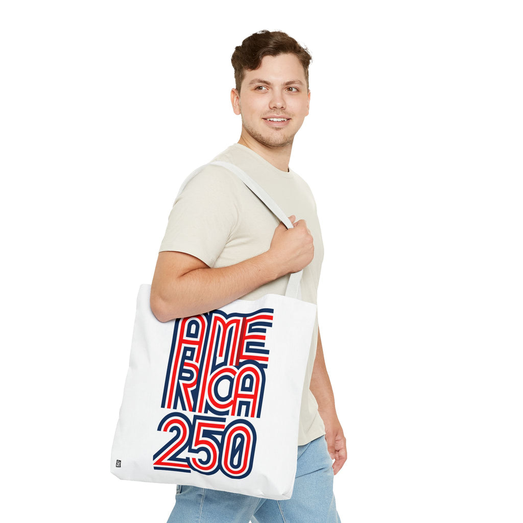America 250 Tote Bag — Patriotic Red, White & Blue Commemorative Tote