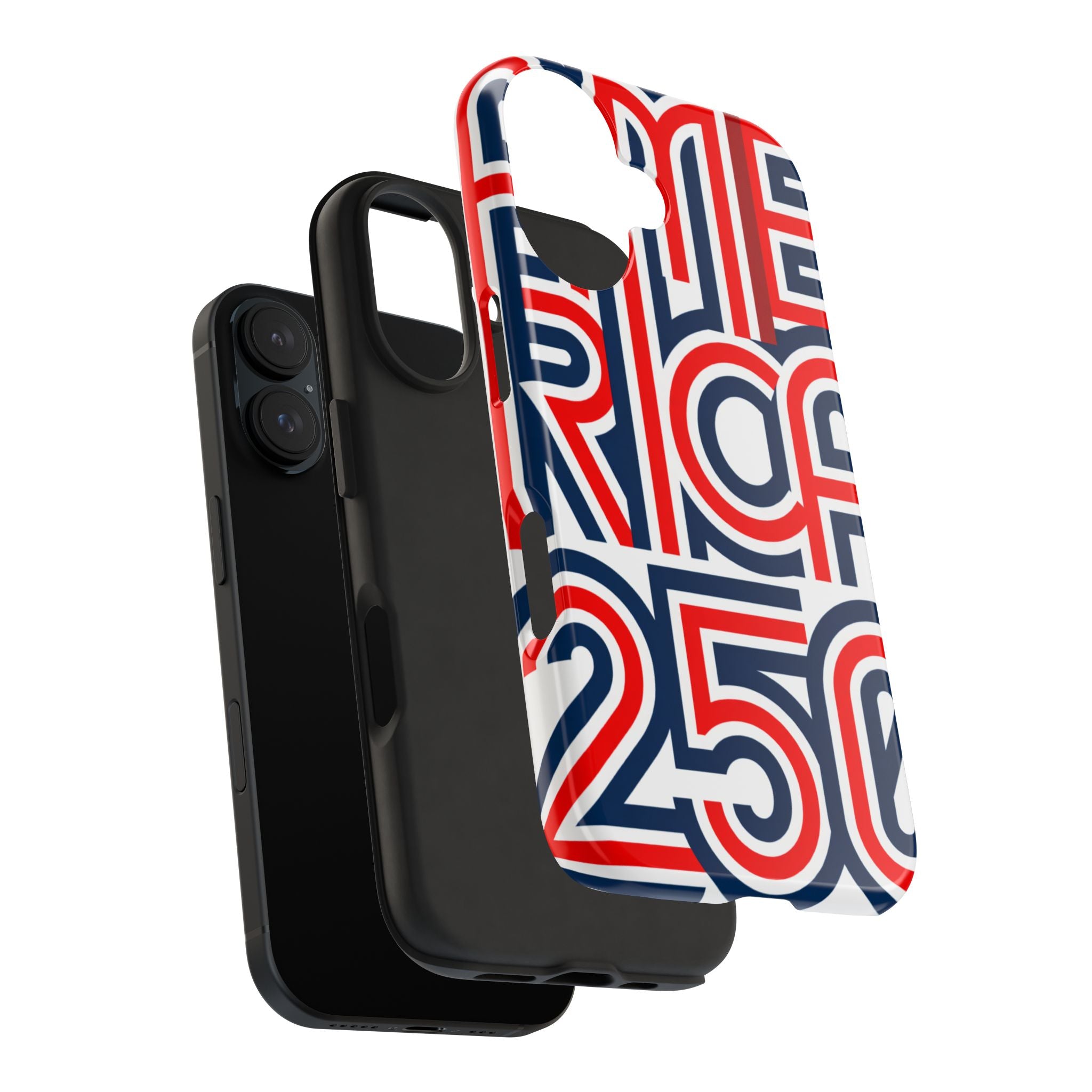 Patriotic 'America 250' Tough Phone Case – Red, White & Blue Retro Typography