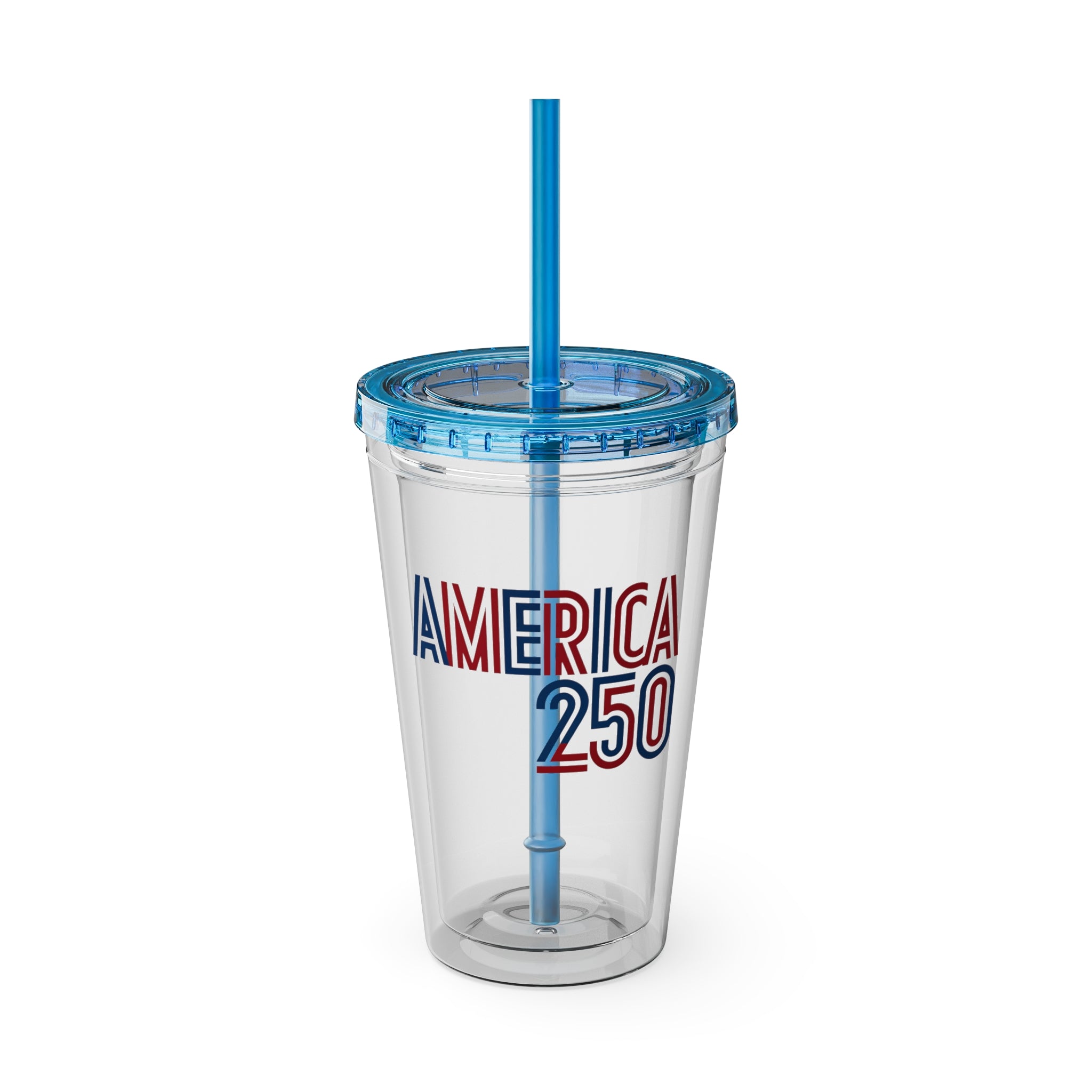 America 250 Tumbler | 16oz Clear Straw Cup