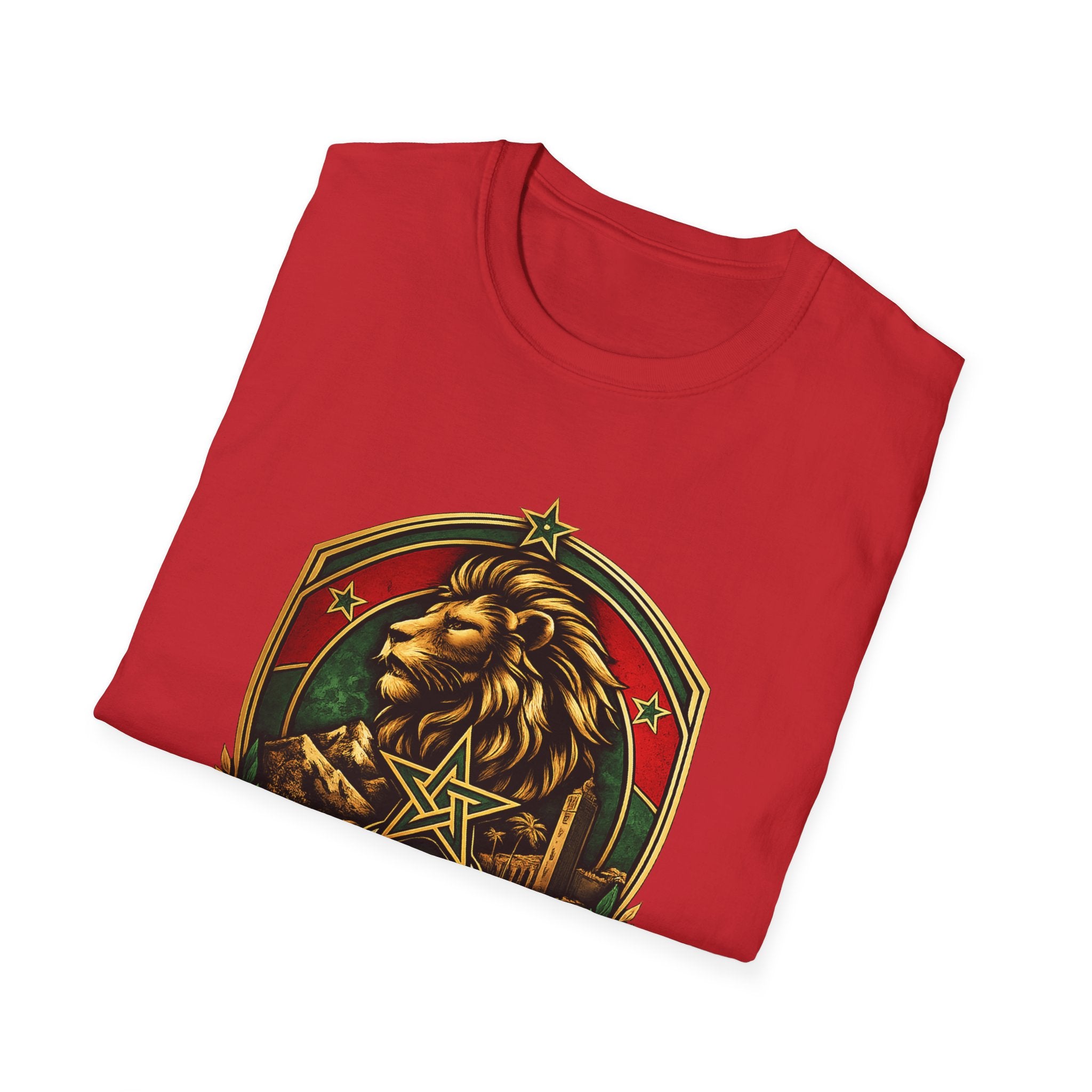 FIFA World Cup 2026 Morocco Lion Emblem T-Shirt — Arabic Script Retro Crest Tee - Oryggy