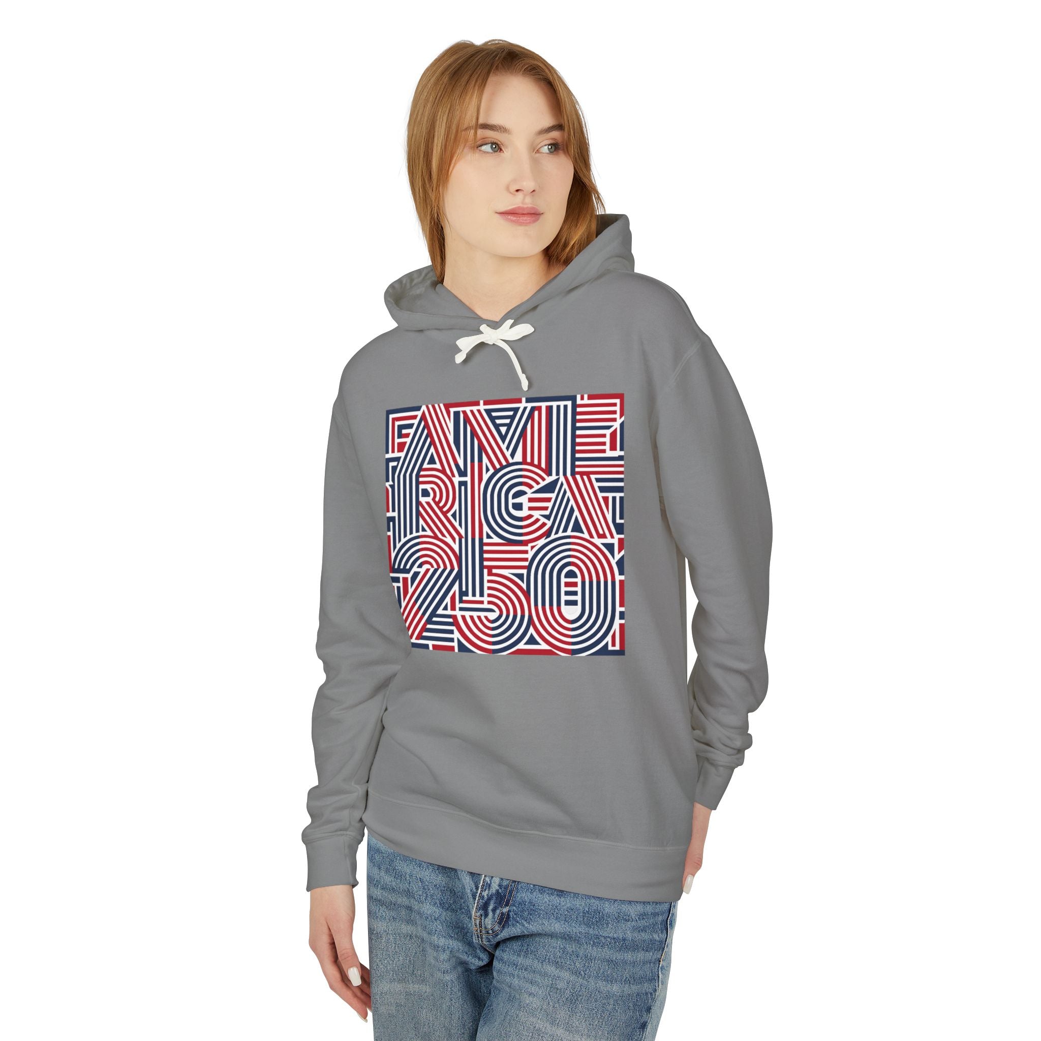 oryggy - america-250-hoodie-retro-red-blue-patriotic-anniversary-pullover - Vintage Patriotic Apparel