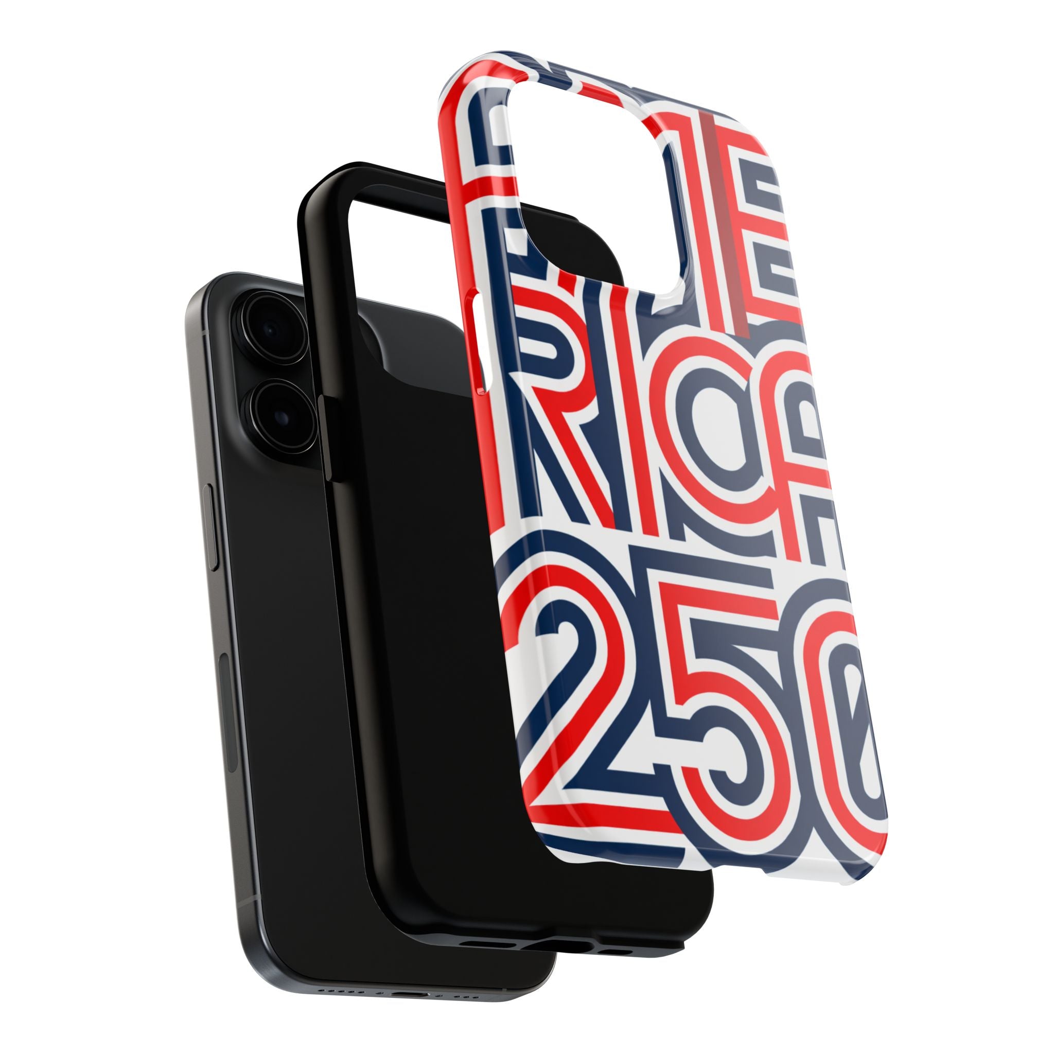 Patriotic 'America 250' Tough Phone Case – Red, White & Blue Retro Typography