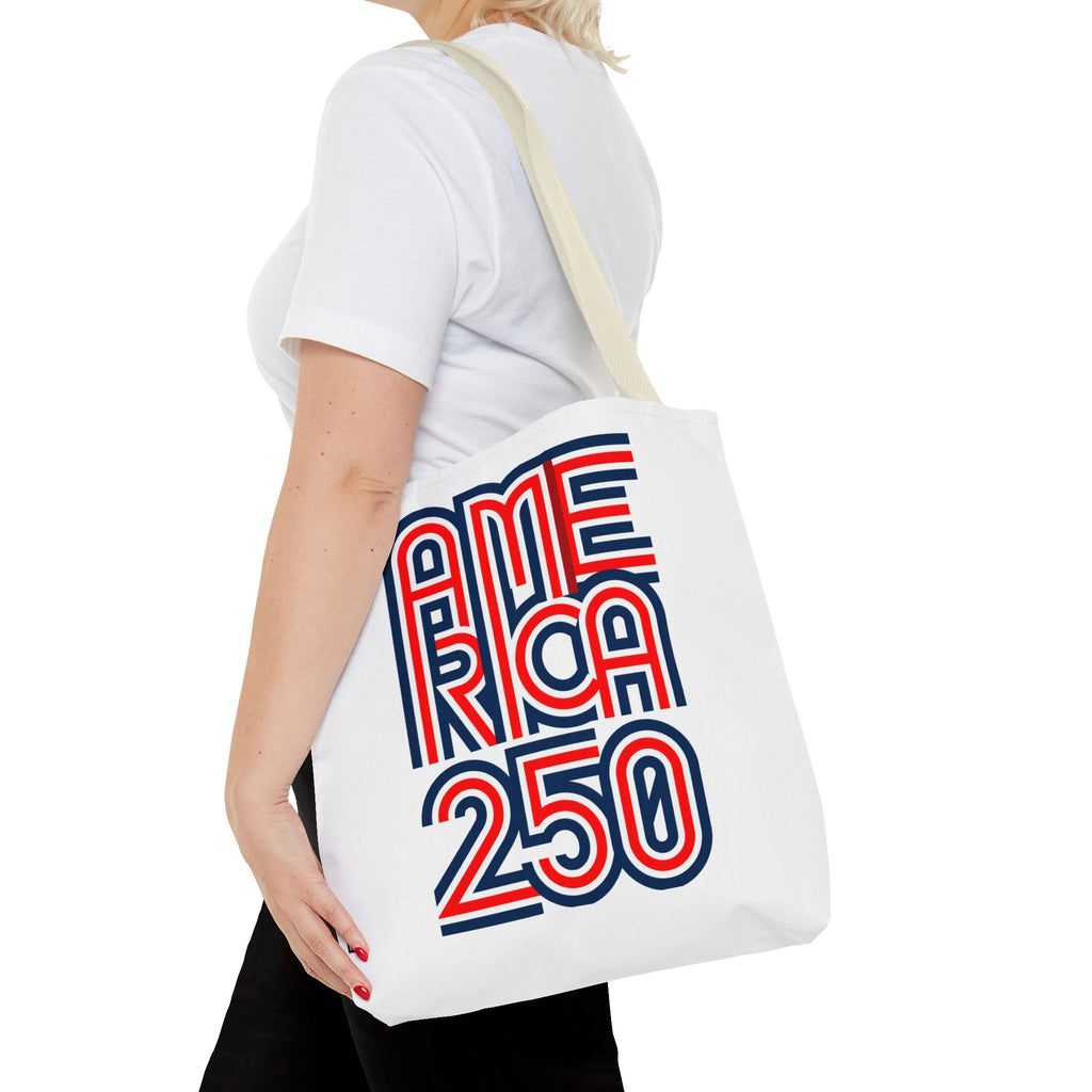 America 250 Tote Bag — Patriotic Red, White & Blue Commemorative Tote