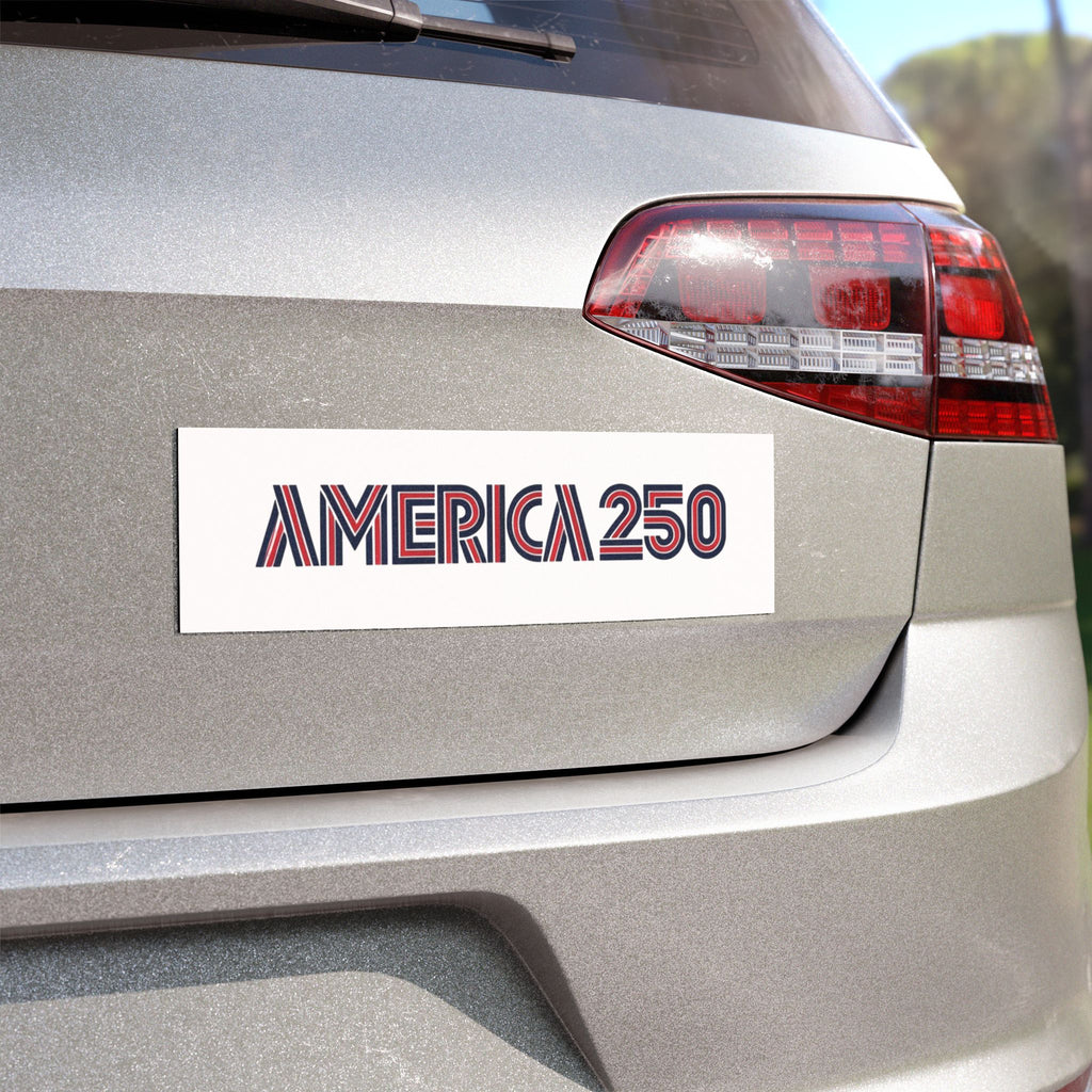 America 250 car magnet | Patriotic striped retro design