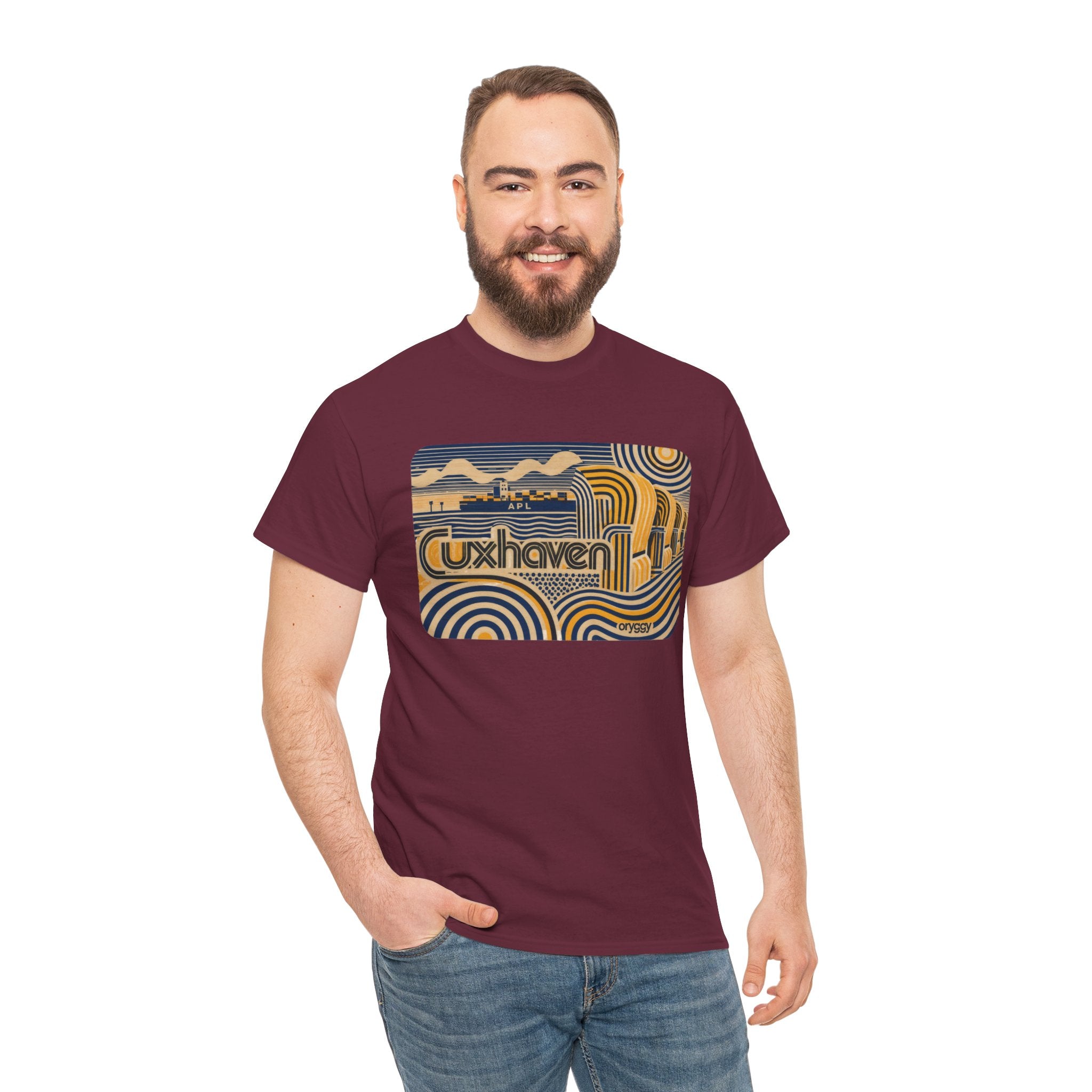 oryggy Originals Summer line Cuxhaven Retro Wave T‑Shirt — Vintage Coastal Graphic Tee