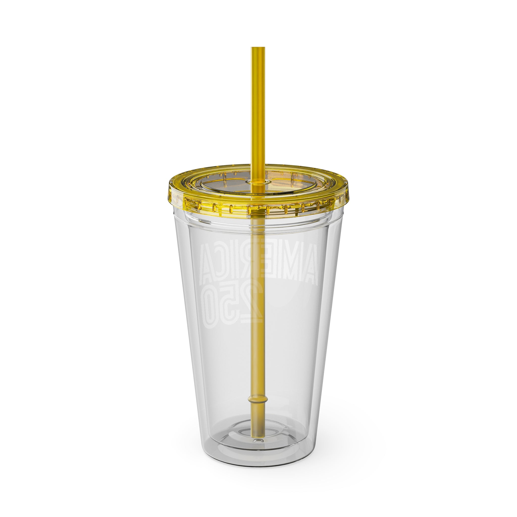 America 250 Tumbler | 16oz Clear Straw Cup