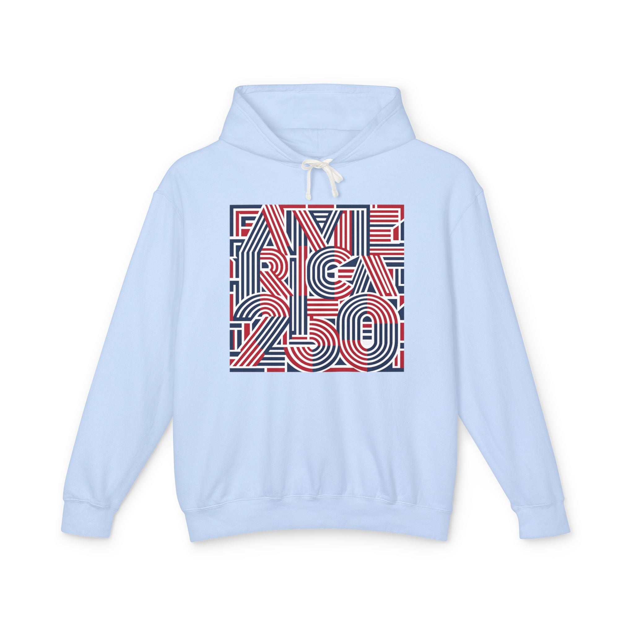 oryggy - america-250-hoodie-retro-red-blue-patriotic-anniversary-pullover - Vintage Patriotic Apparel