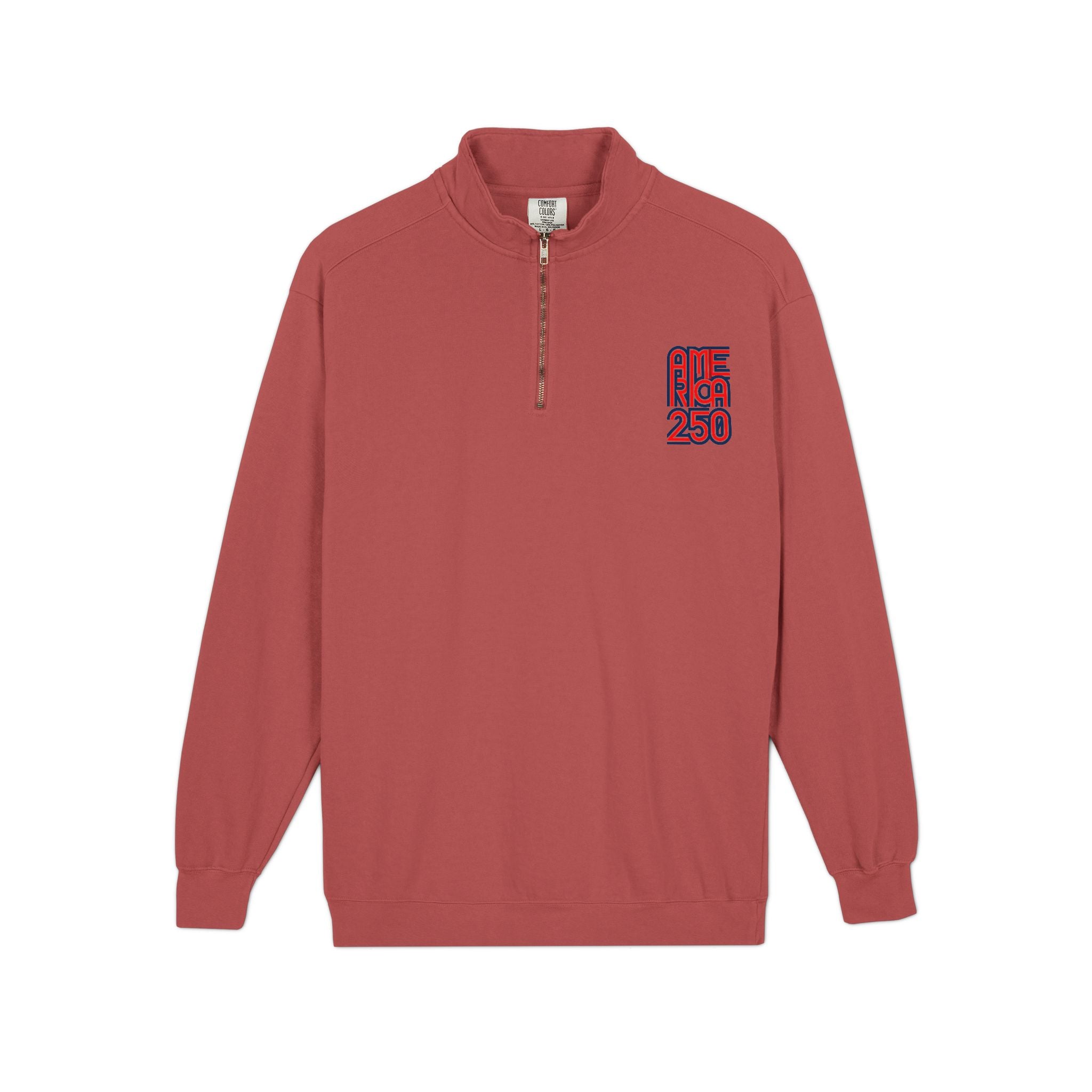 Quarter-Zip Sweatshirt — American Flag '250' Chest Logo