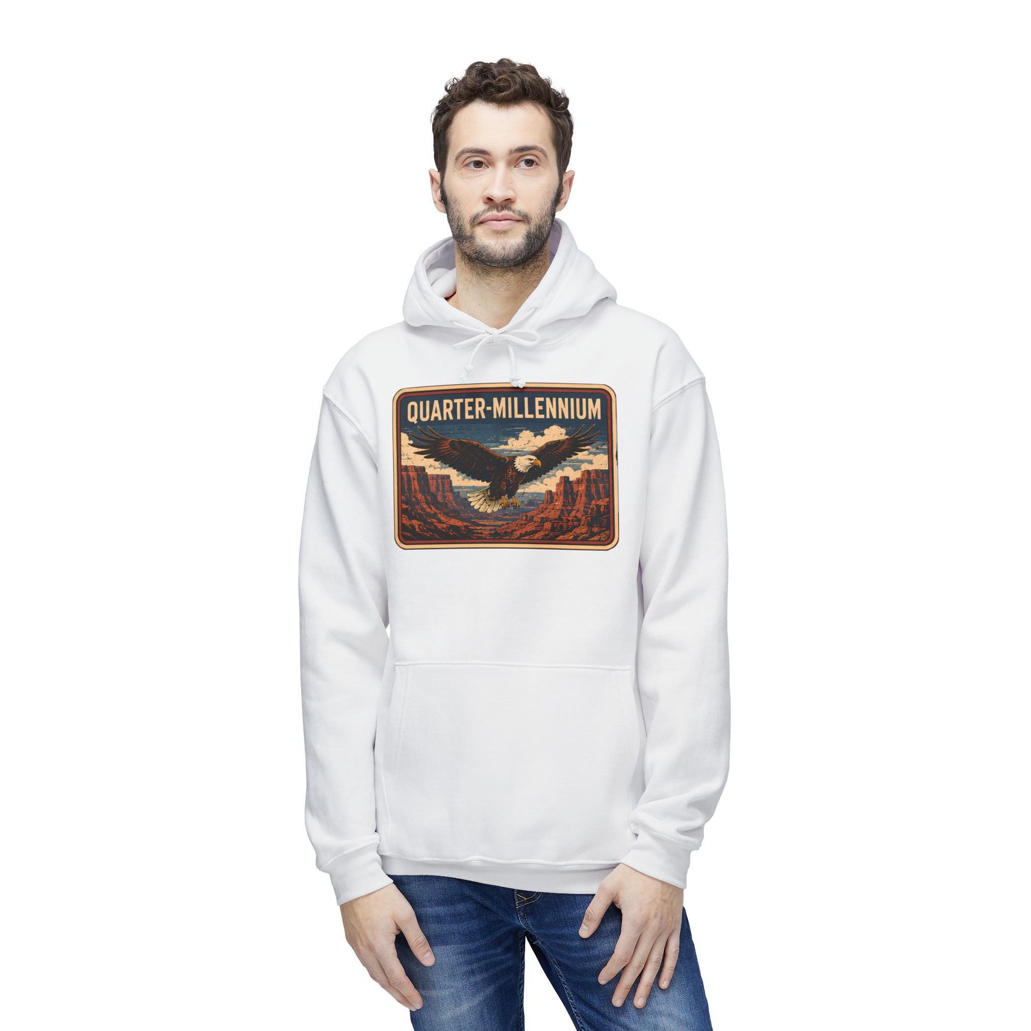 America 250 Quarter-Millennium Vintage Landscape Hoodie — Made in USA
