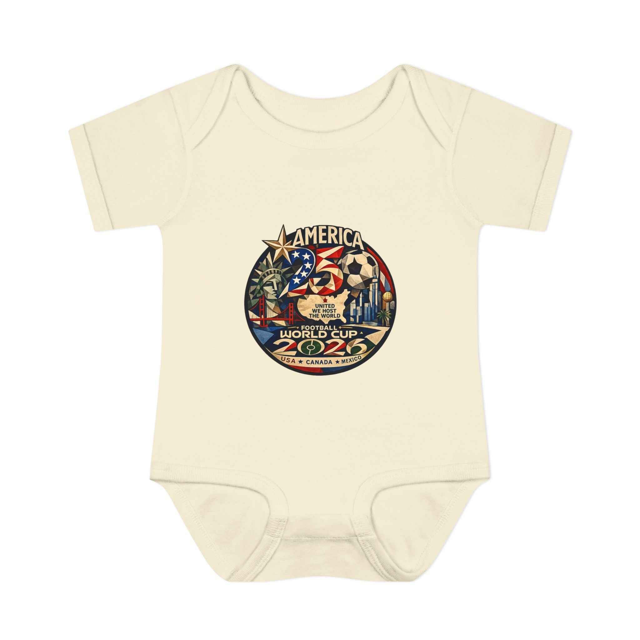America 250 x FIFA World Cup 2026 Baby Bodysuit — Patriotic Infant Onesie for 250th Anniversary