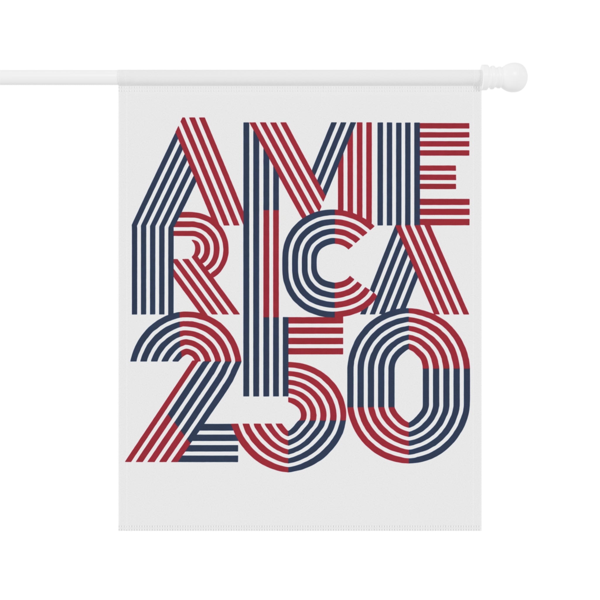 America 250 Garden & House Banner | Patriotic Flag Stripe Design