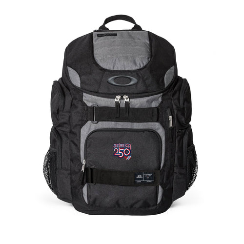 Blackout edition of oryggy America 250 Oakley Enduro 2.0 backpack, premium 30L tactical daypack with custom embroidered USA anniversary design.
