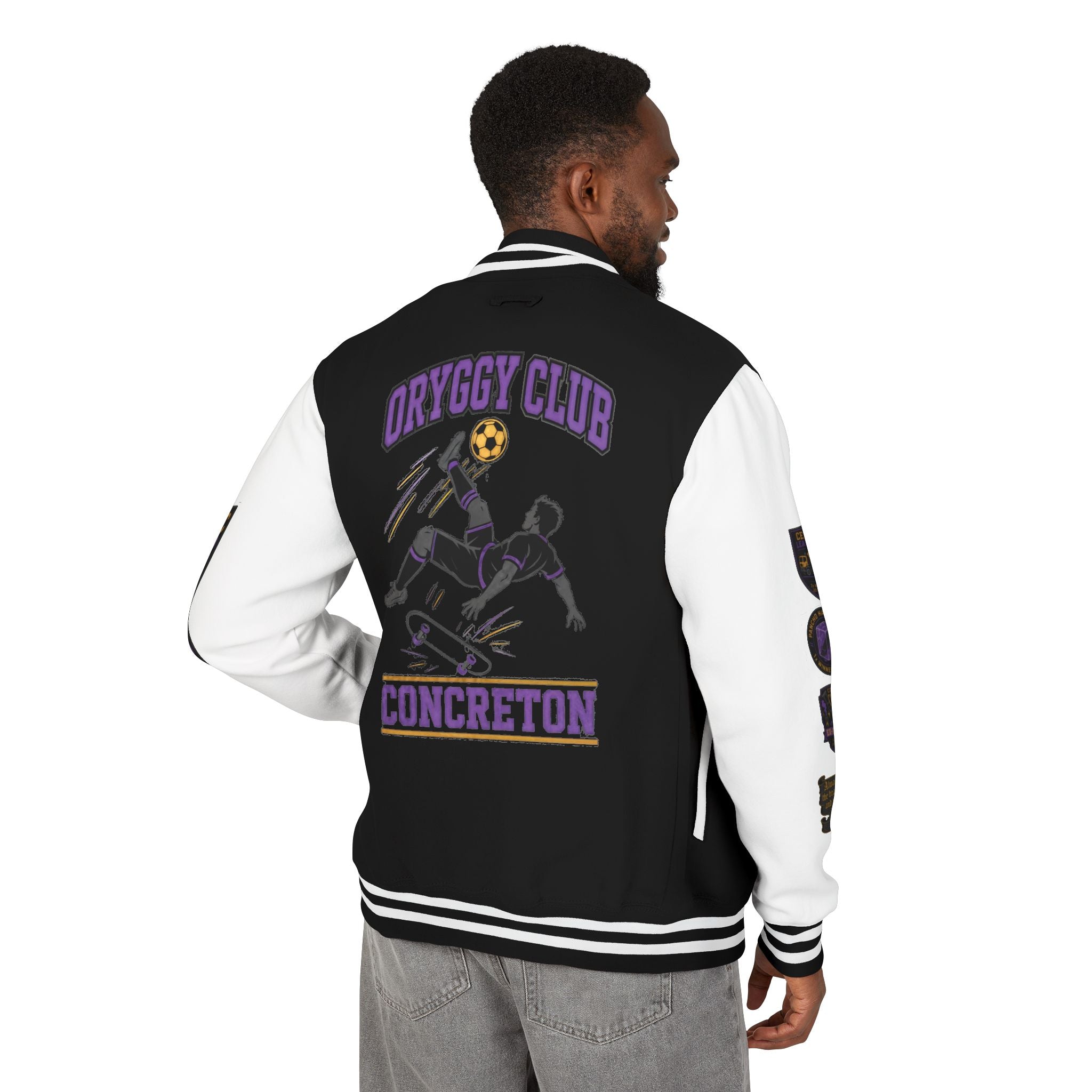 OC Concreton Varsity Jacket — Pancho Hawks "Cold Bearings" Distressed Edition