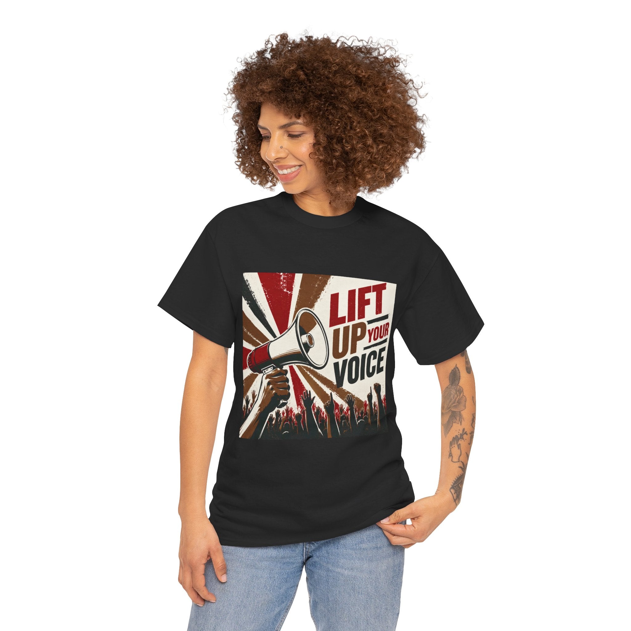 oryggy Originals Summer line Lift Up Your Voice Tee — Protest Megaphone Graphic T-Shirt