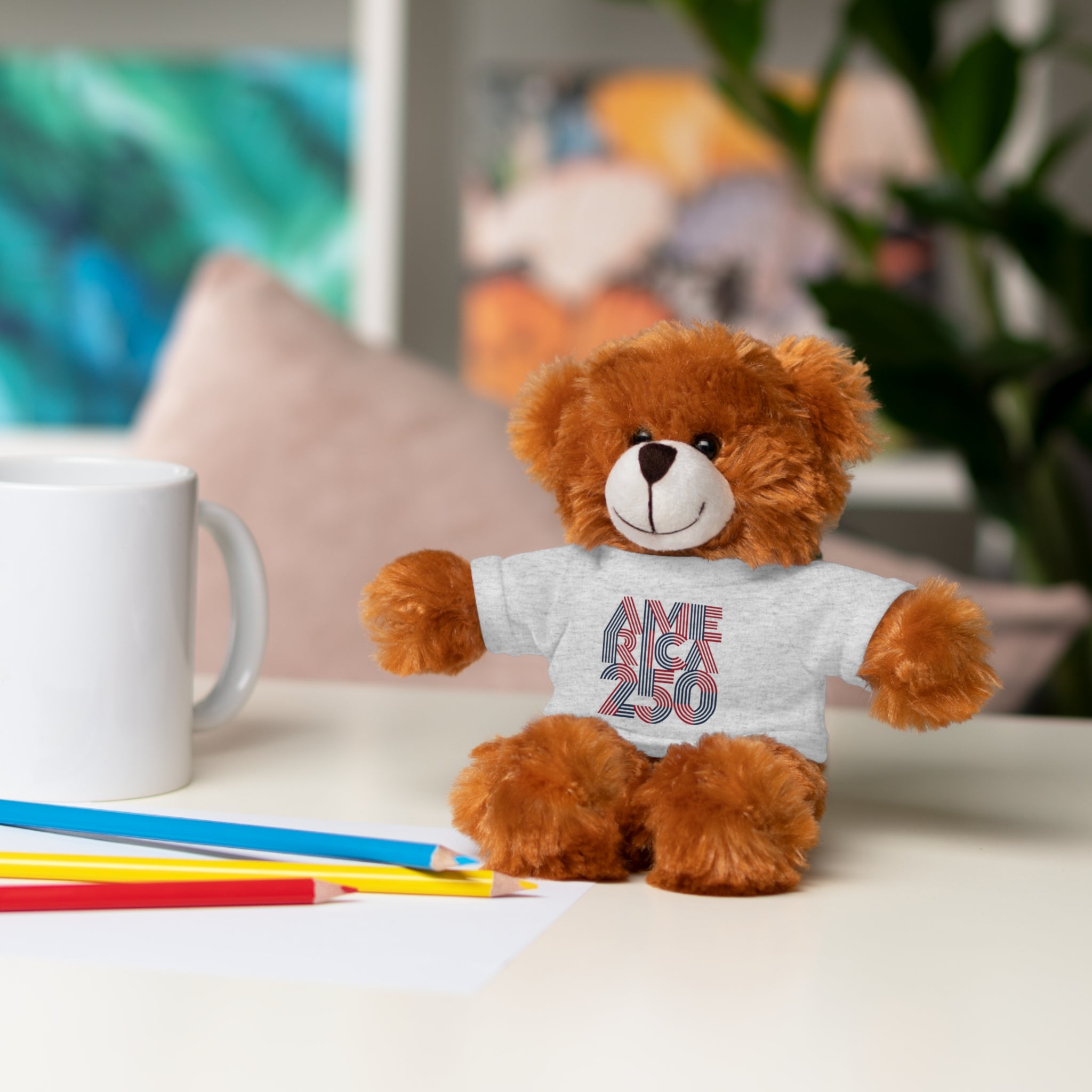 America 250 Teddy Bear plush | Patriotic stuffed animal with tee
