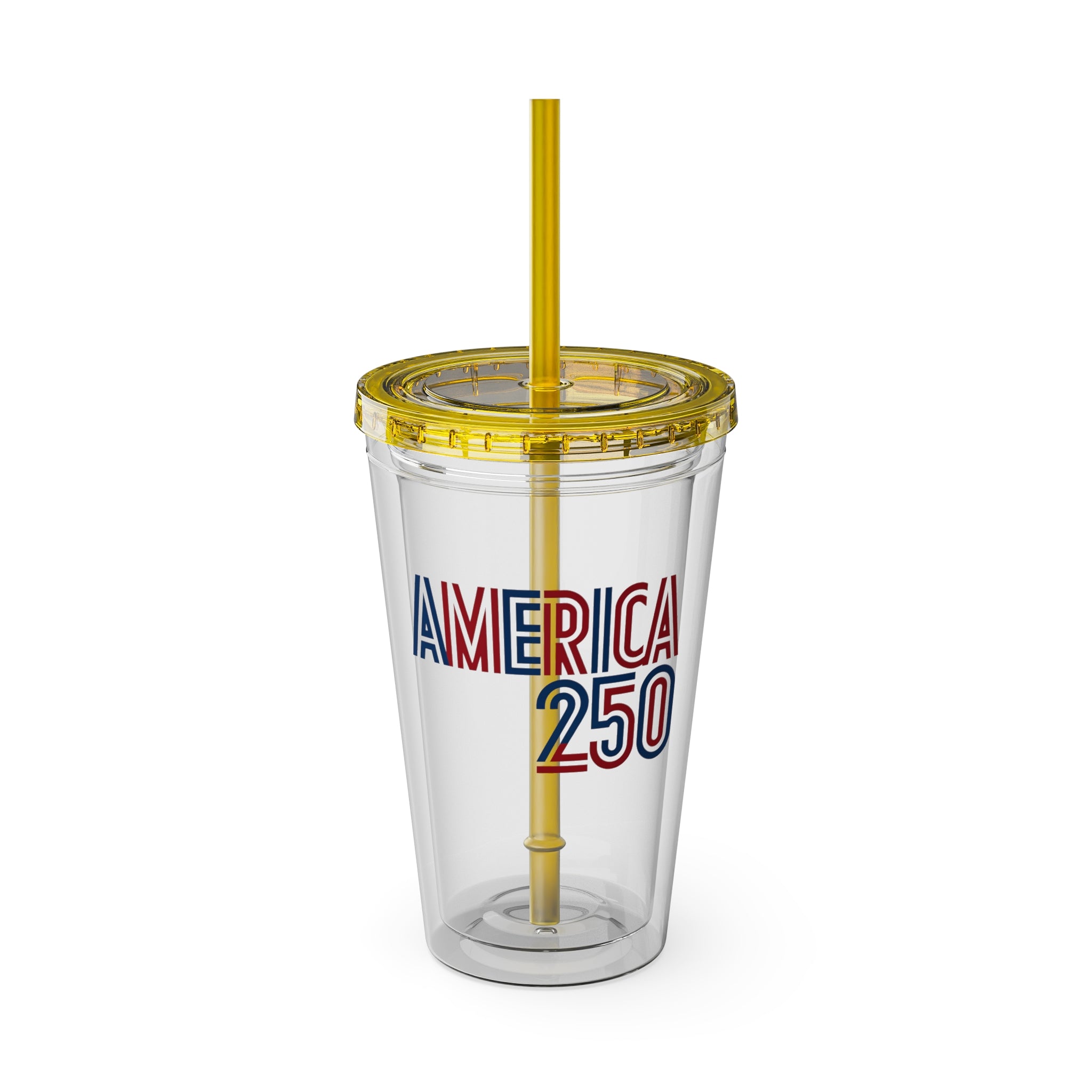 America 250 Tumbler | 16oz Clear Straw Cup