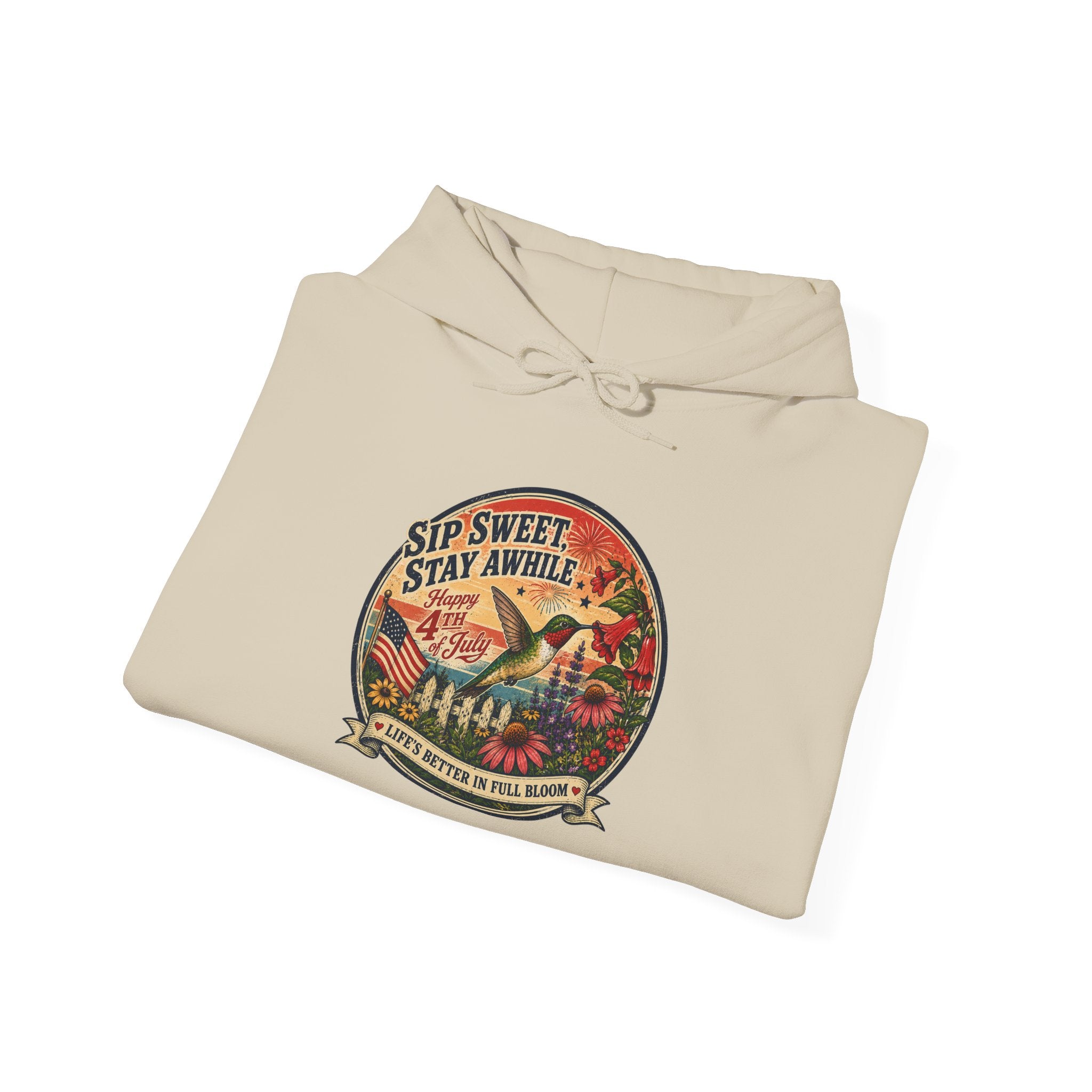 oryggy - america-250-unisex-heavy-blend™-hooded-sweatshirt-hummingbird-tee - Vintage Patriotic Apparel