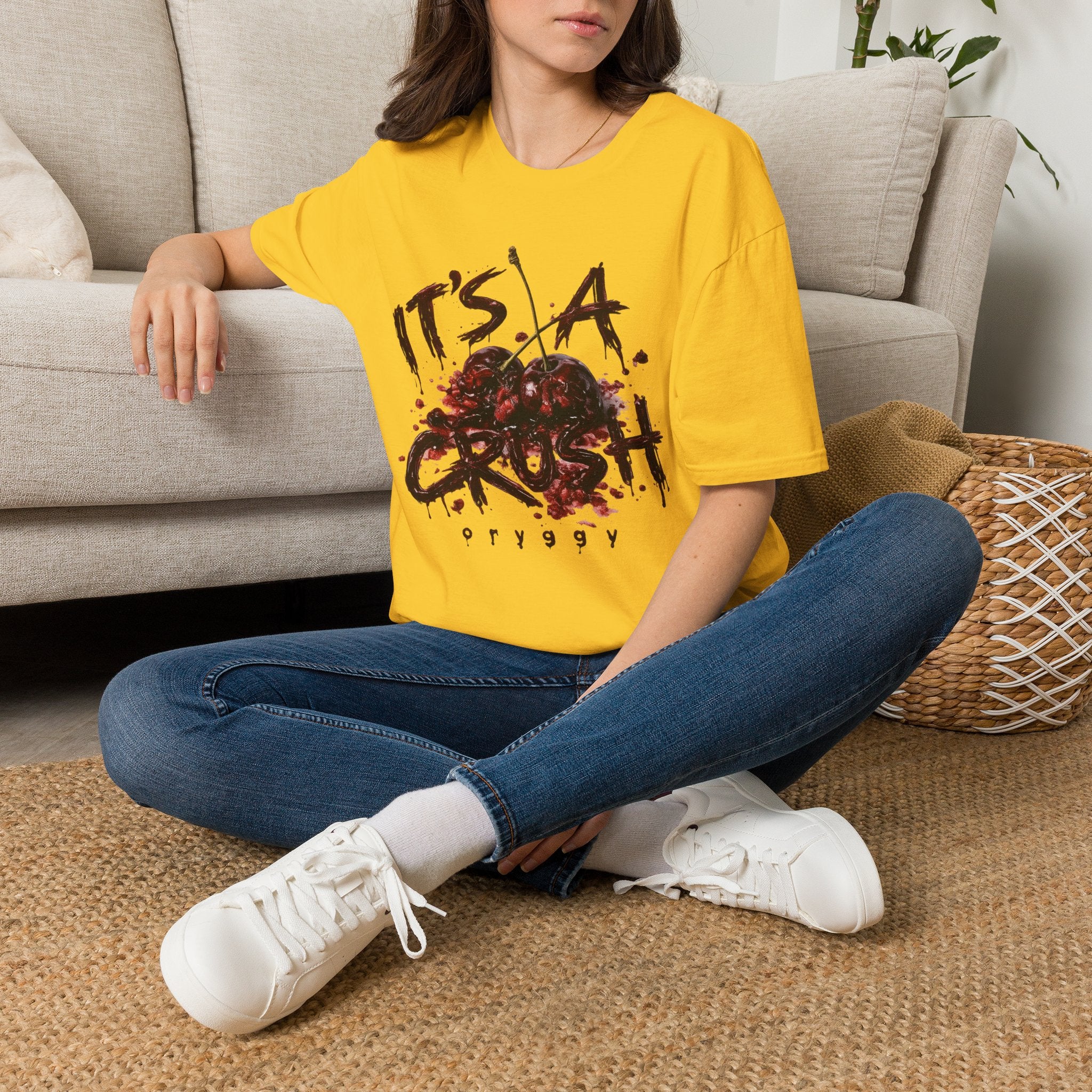 oryggy Originals Summer line T-Shirt — "It's a Crush" Cherry Graphic Tee