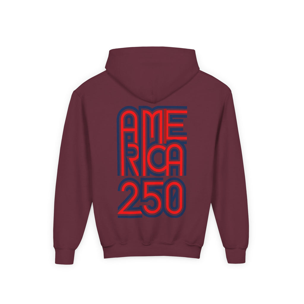 America 250 Hoodie | Patriotic Retro Typography, 250th Anniversary