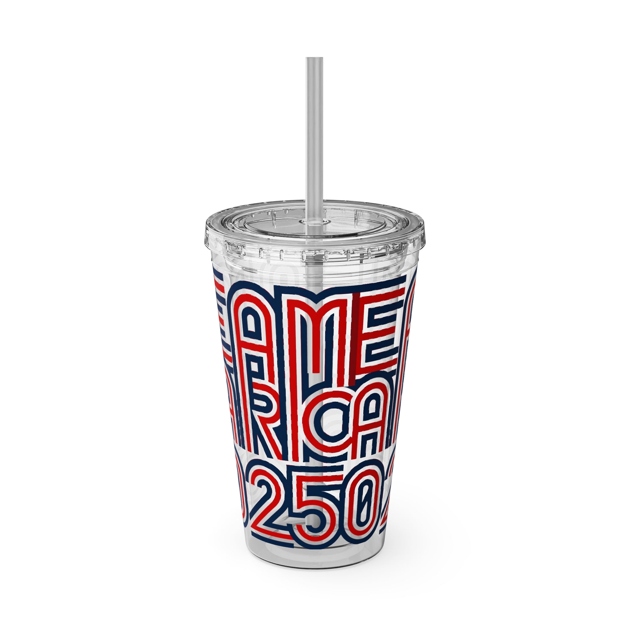 America 250 Tumbler | Patriotic Red White Blue Straw Cup