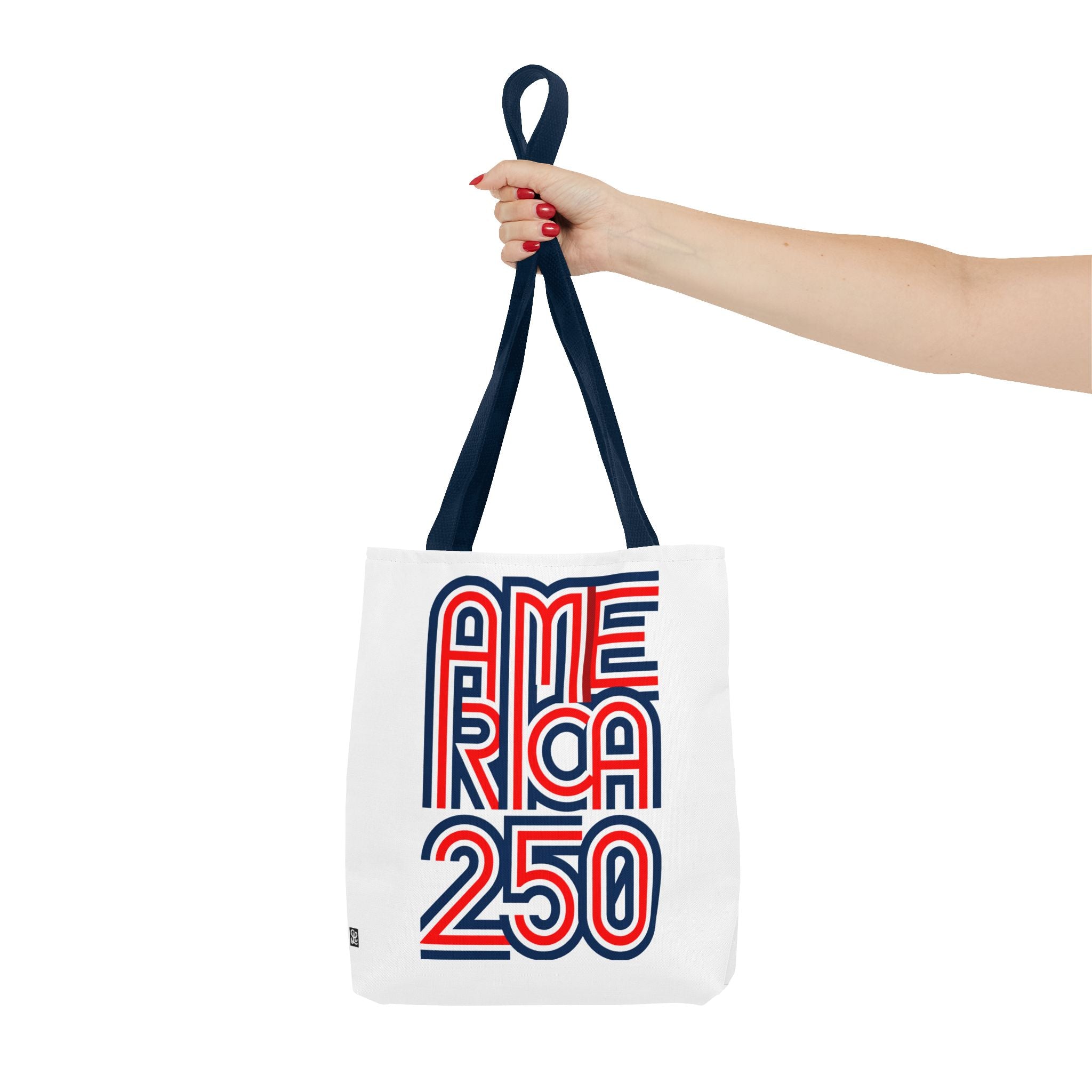 America 250 Tote Bag — Patriotic Red, White & Blue Commemorative Tote