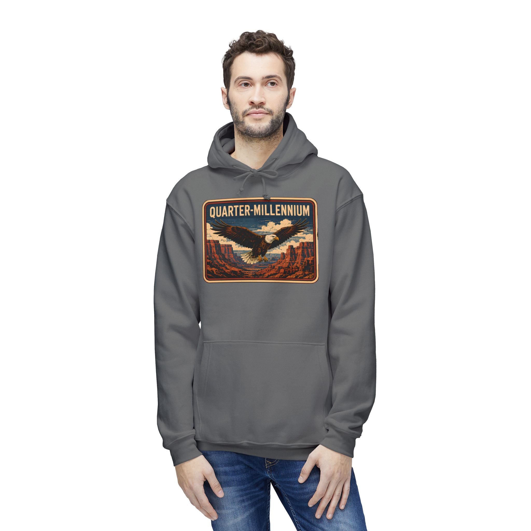 America 250 Quarter-Millennium Vintage Landscape Hoodie — Made in USA