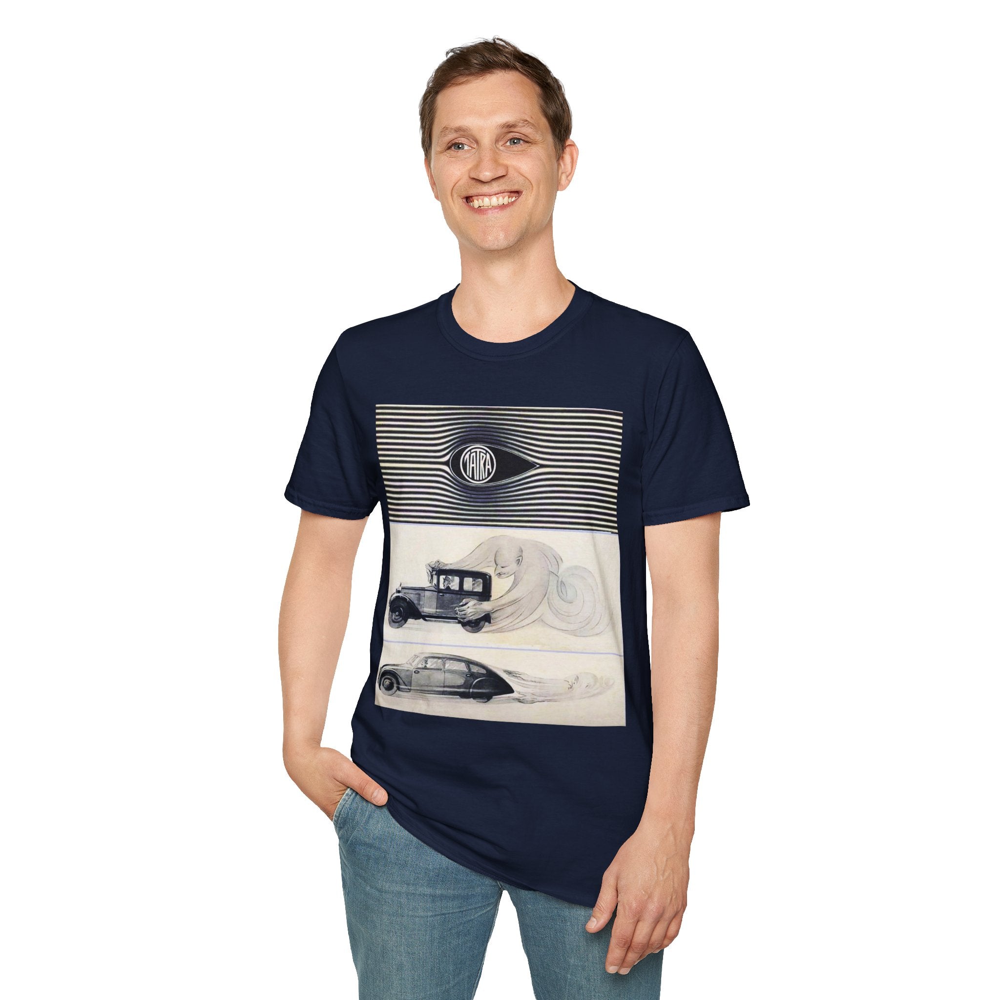 oryggy Originals Summer line Retro Stripes & Classic Car Illustration Tee