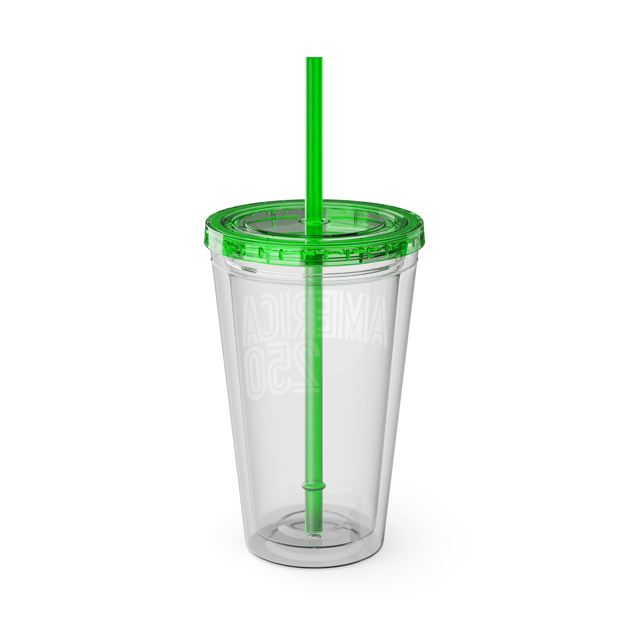 America 250 Tumbler | 16oz Clear Straw Cup