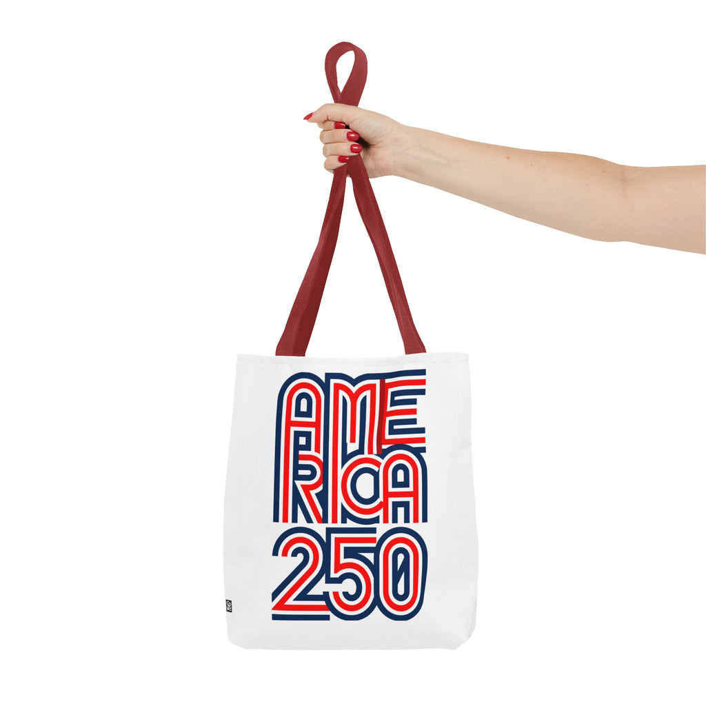 America 250 Tote Bag — Patriotic Red, White & Blue Commemorative Tote