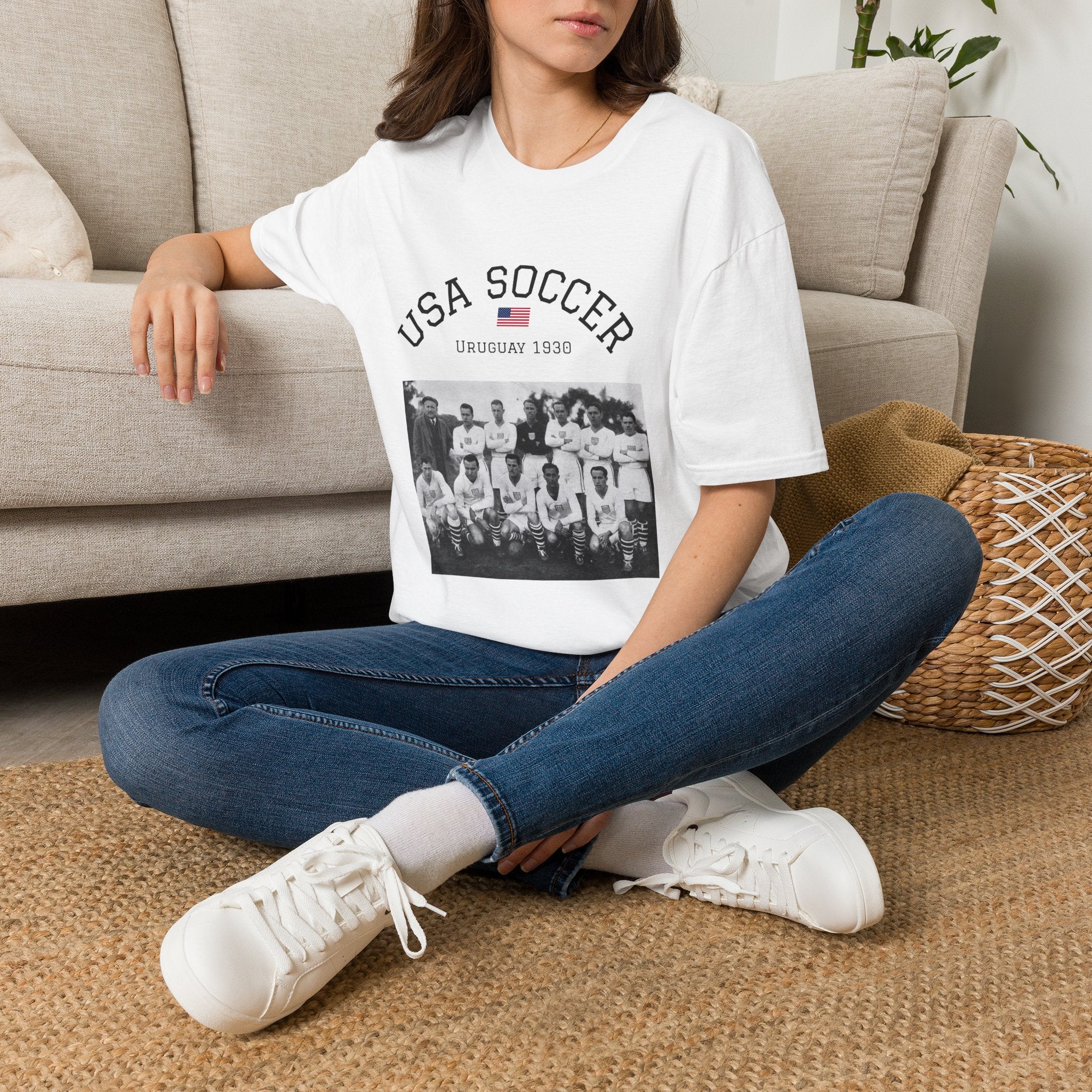 FIFA World Cup 2026 USA Soccer Vintage Team T-Shirt — Uruguay 1930 Retro Soccer Tee