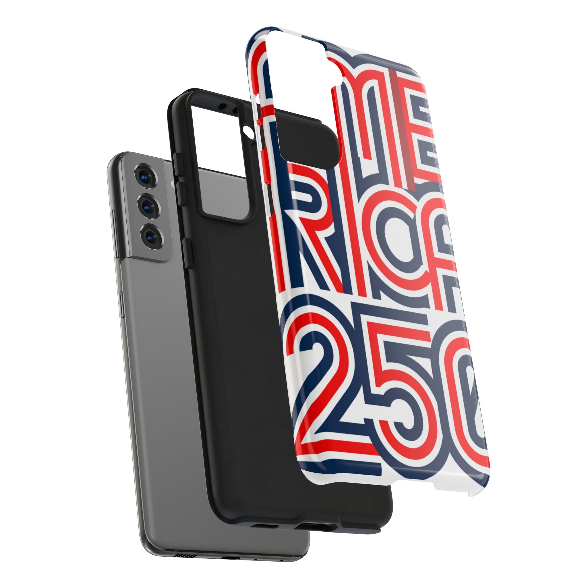 Patriotic 'America 250' Tough Phone Case – Red, White & Blue Retro Typography