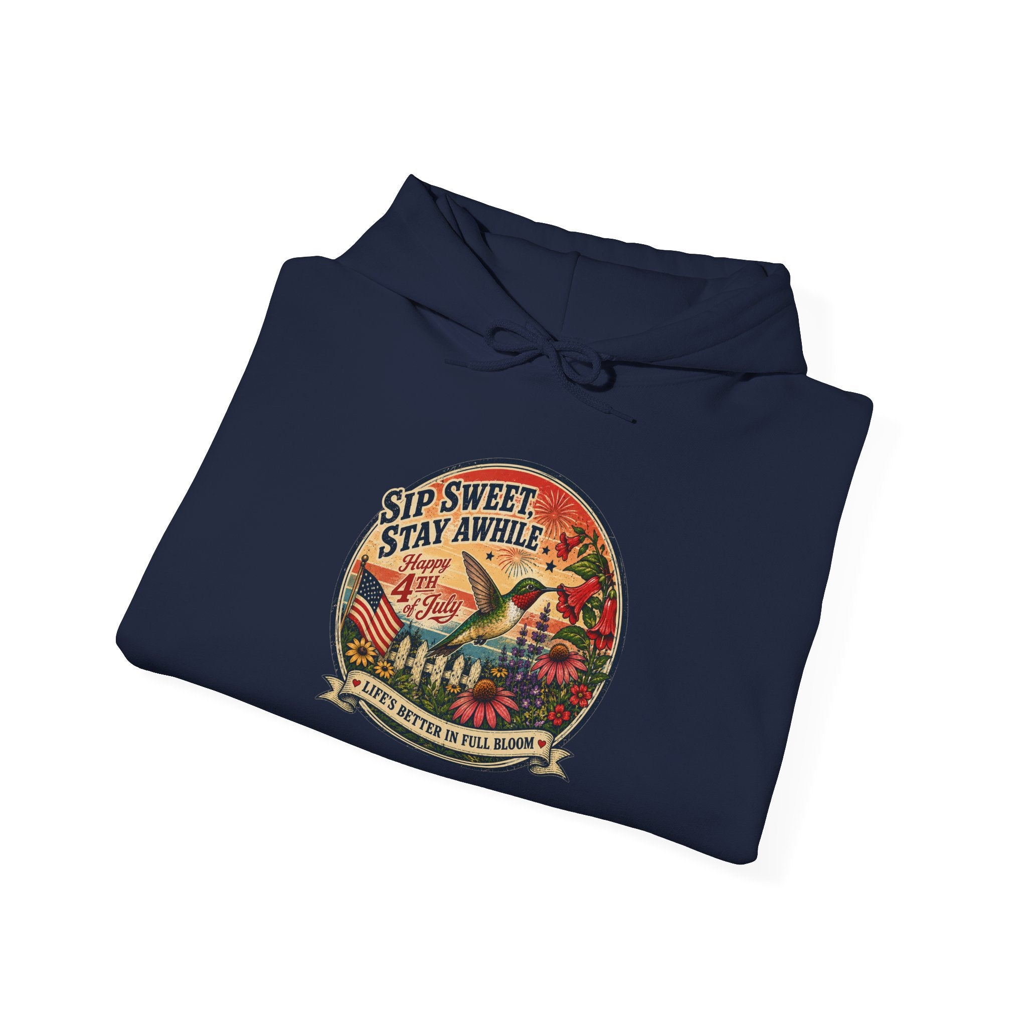 oryggy - america-250-unisex-heavy-blend™-hooded-sweatshirt-hummingbird-tee - Vintage Patriotic Apparel