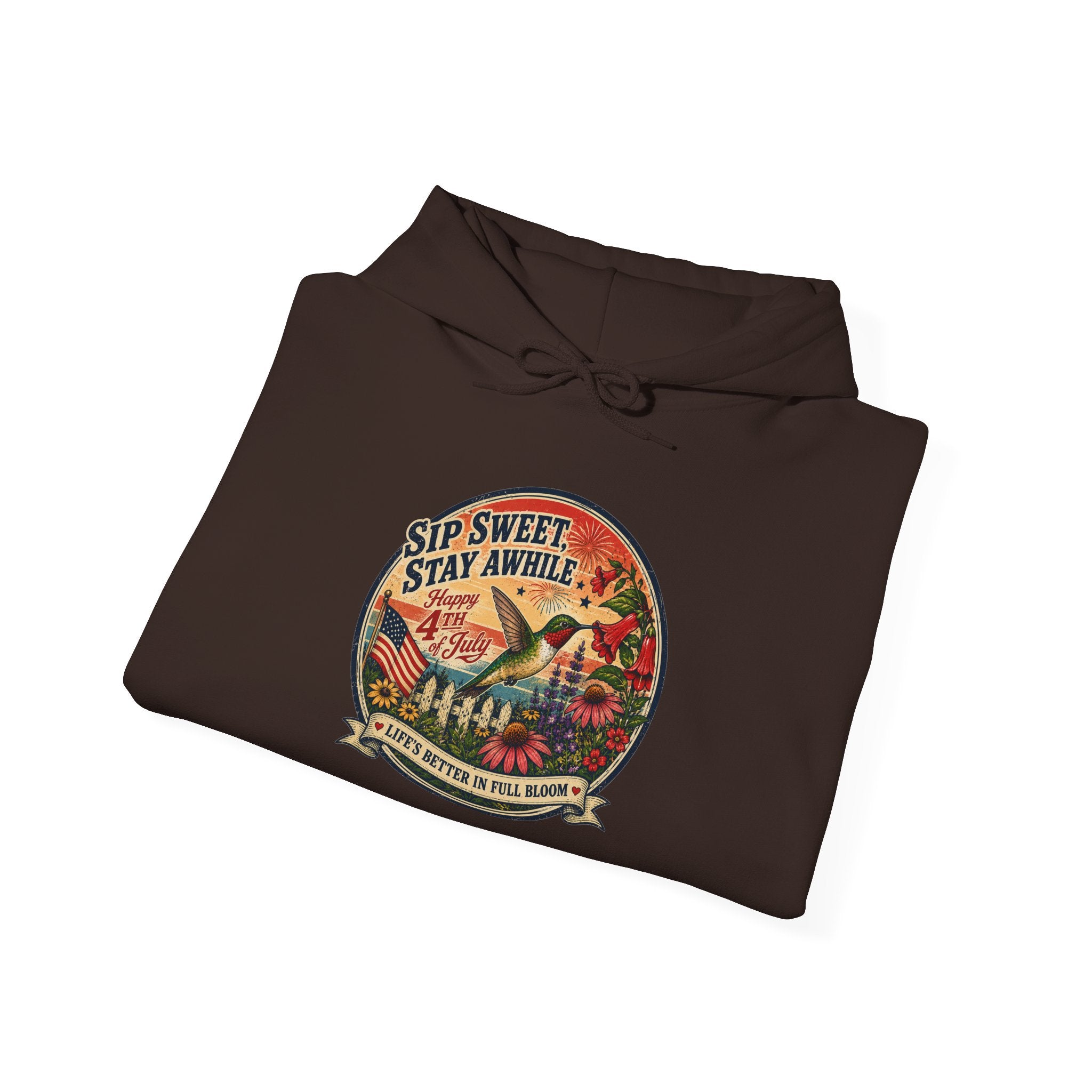 oryggy - america-250-unisex-heavy-blend™-hooded-sweatshirt-hummingbird-tee - Vintage Patriotic Apparel