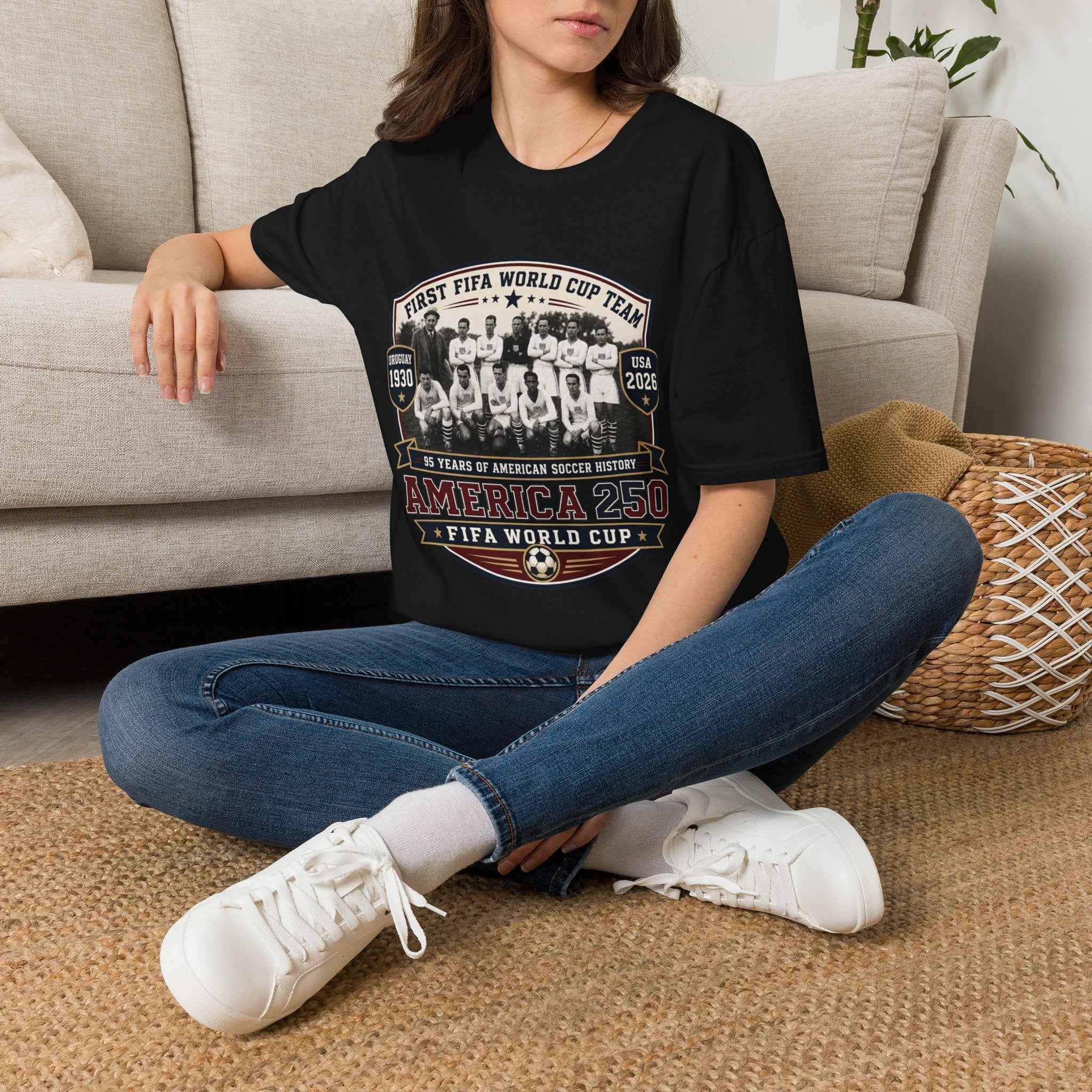 America 250 x FIFA World Cup 2026 USA Soccer Vintage Team T-Shirt — Uruguay 1930 Retro Soccer Tee