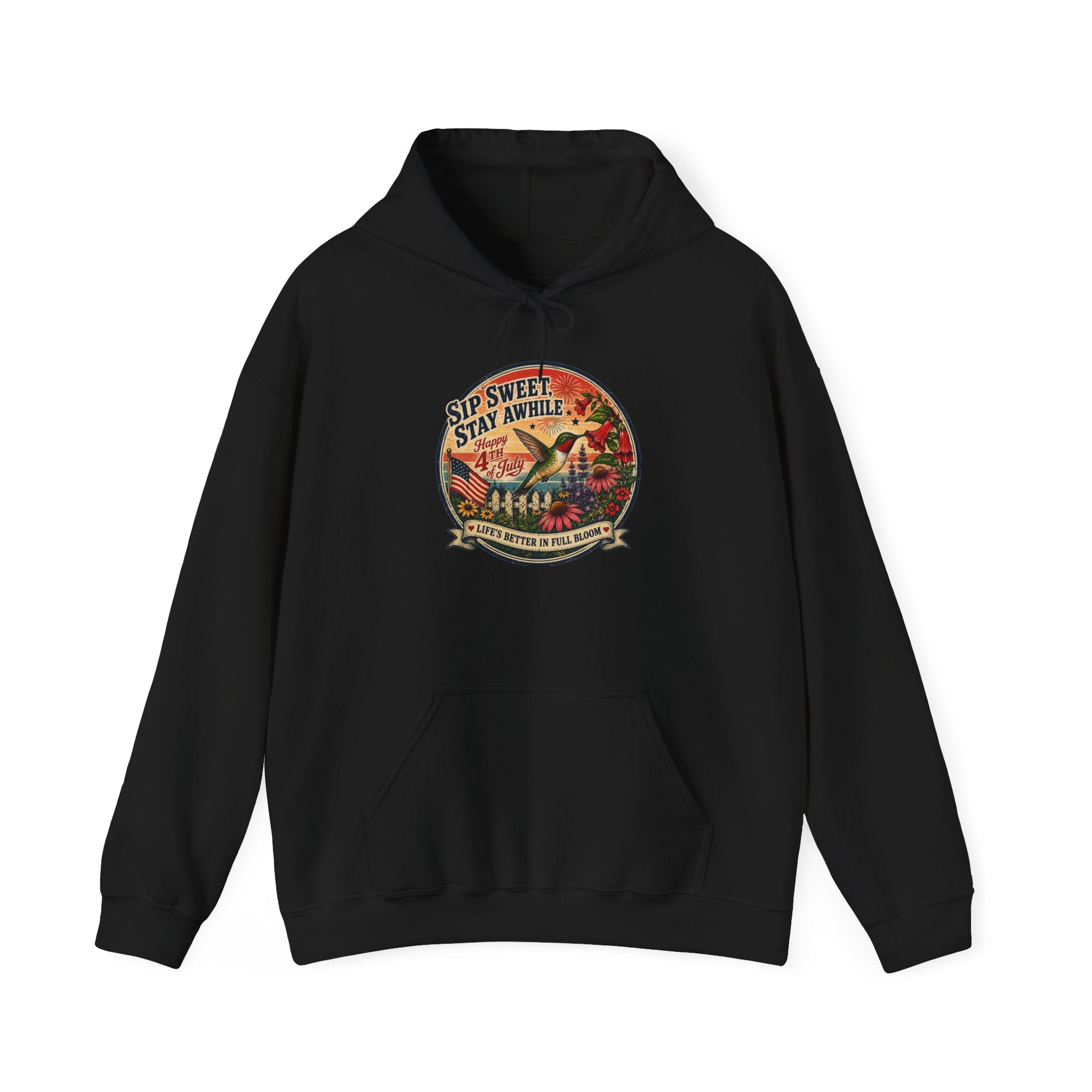 oryggy - america-250-unisex-heavy-blend™-hooded-sweatshirt-hummingbird-tee - Vintage Patriotic Apparel