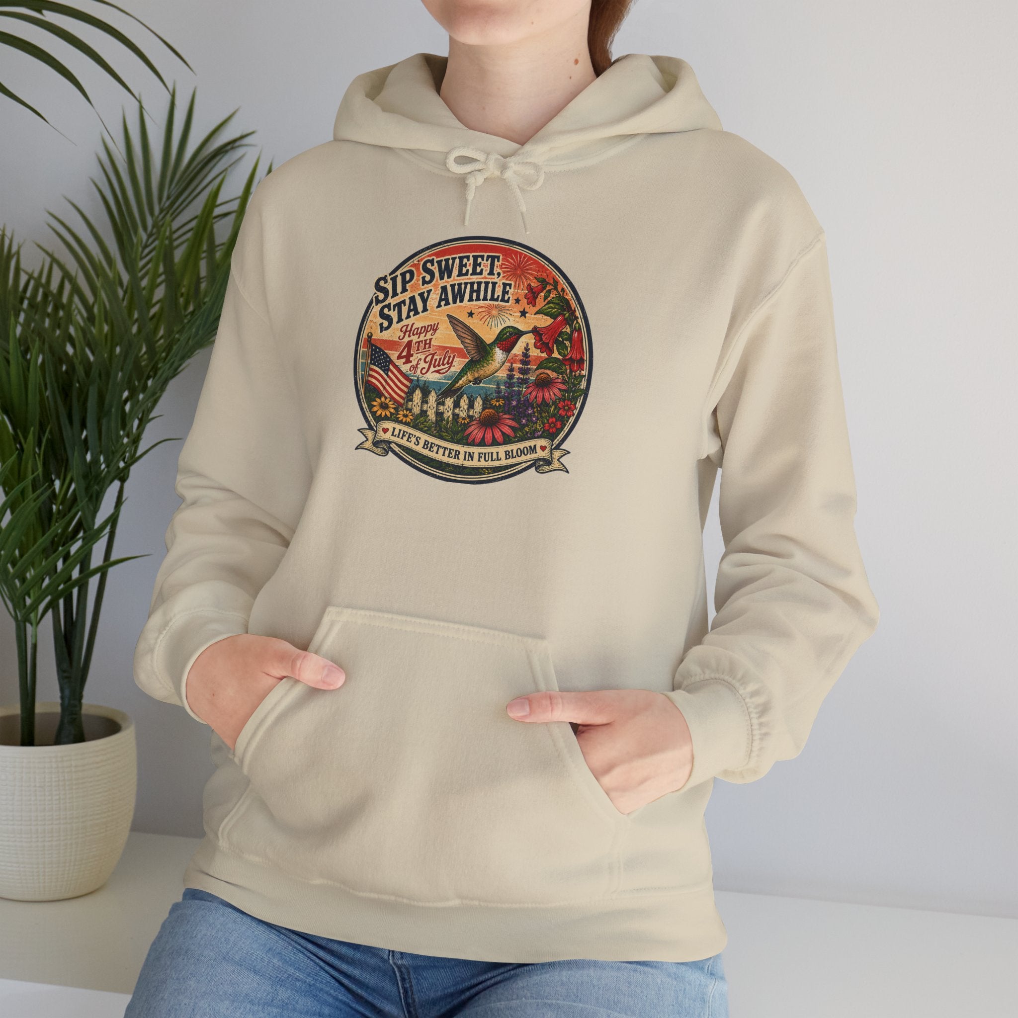 oryggy - america-250-unisex-heavy-blend™-hooded-sweatshirt-hummingbird-tee - Vintage Patriotic Apparel