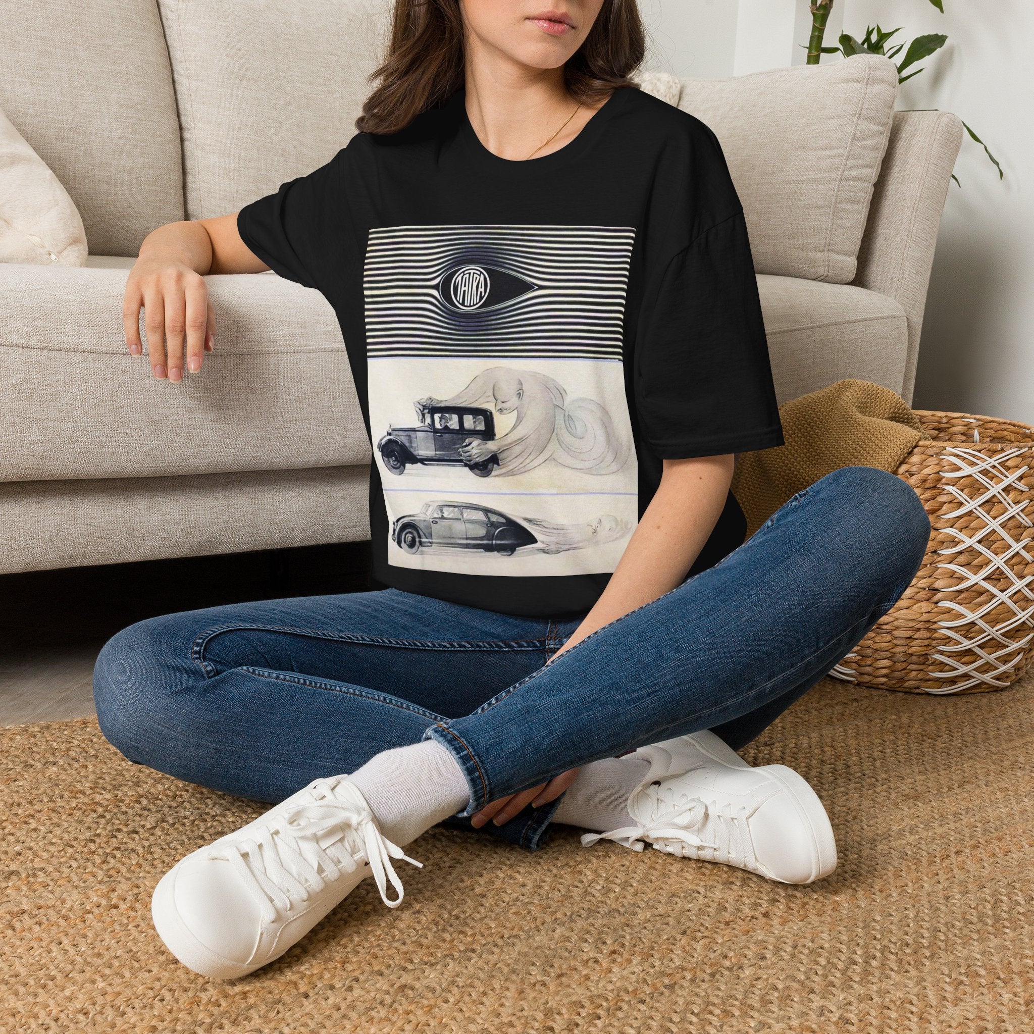 oryggy Originals Summer line Retro Stripes & Classic Car Illustration Tee