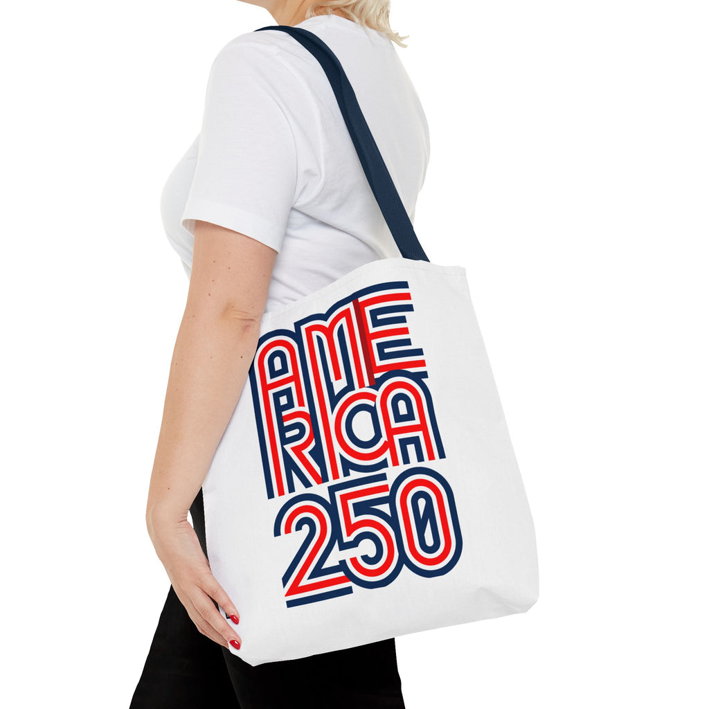 America 250 Tote Bag — Patriotic Red, White & Blue Commemorative Tote