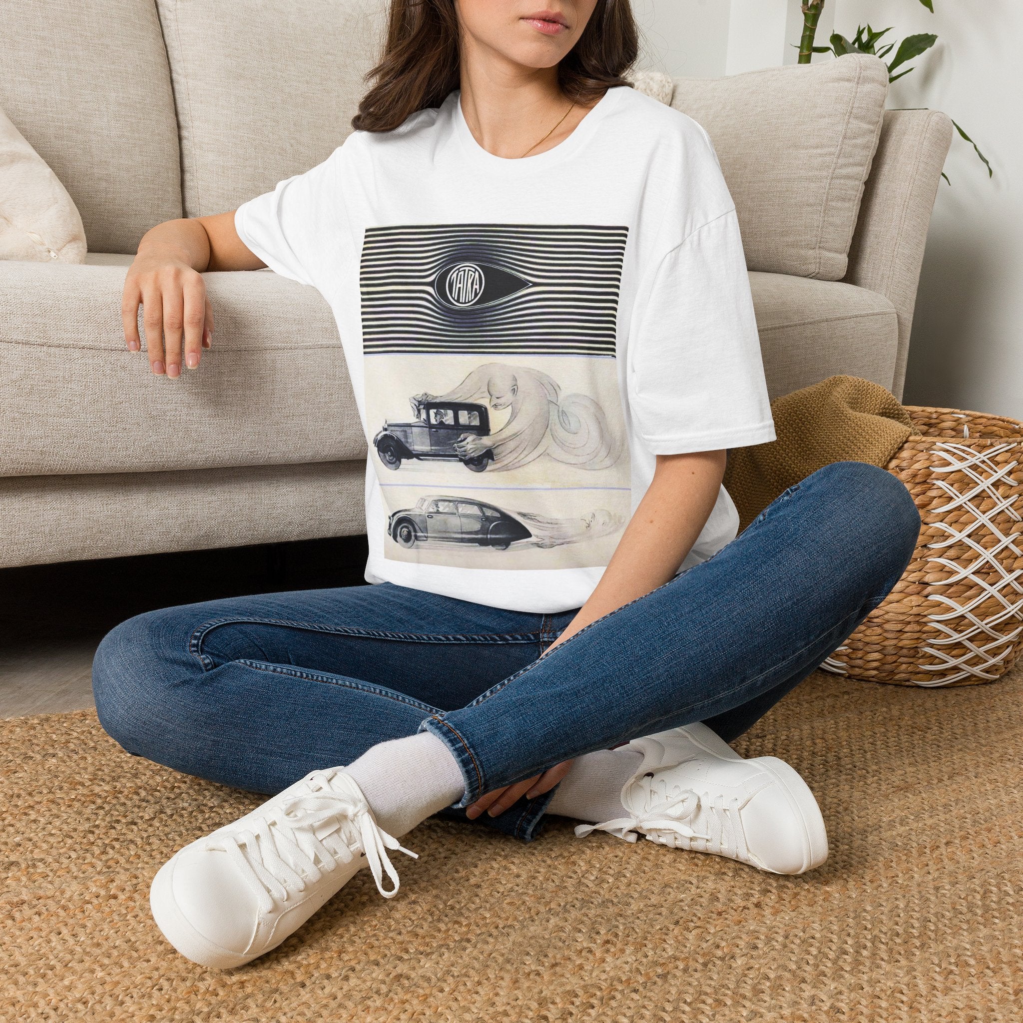 oryggy Originals Summer line Retro Stripes & Classic Car Illustration Tee