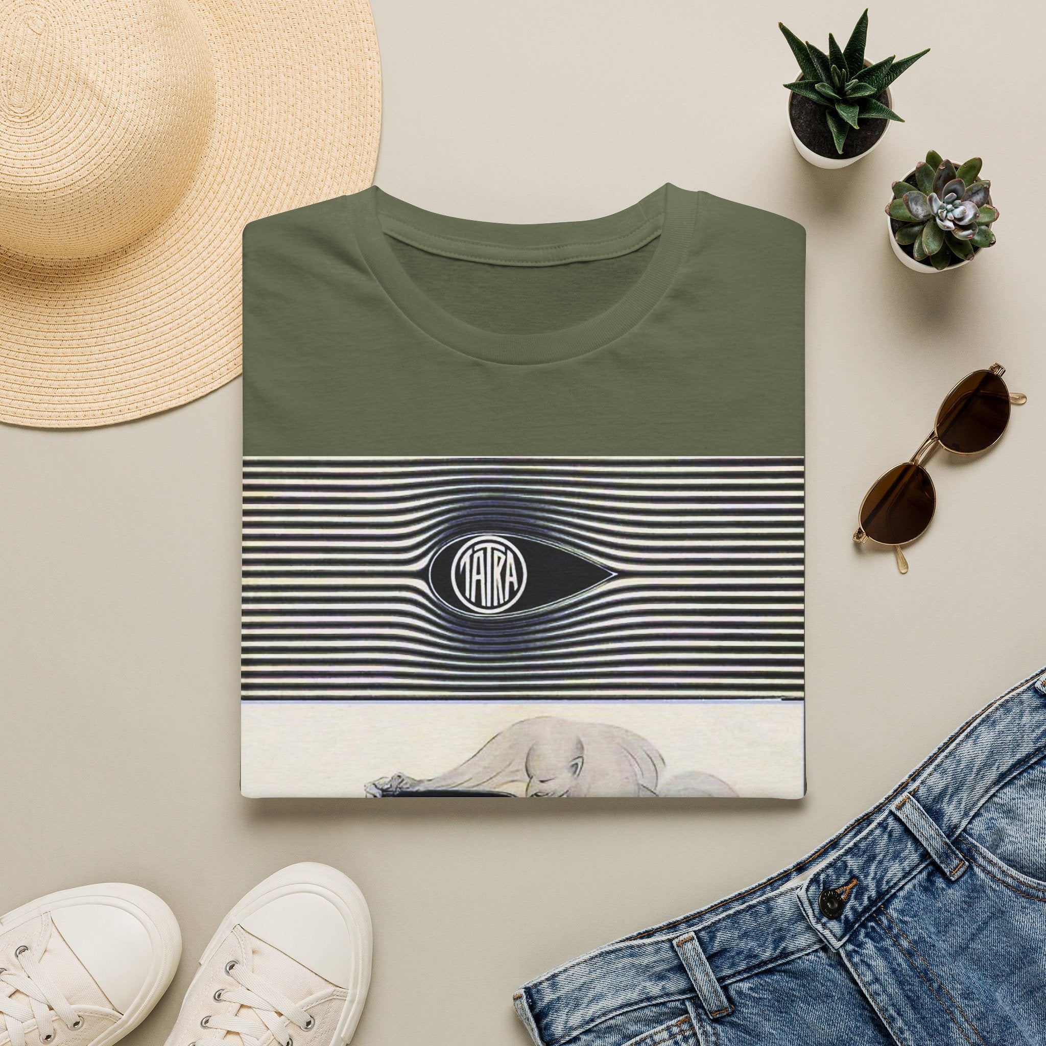 oryggy Originals Summer line Retro Stripes & Classic Car Illustration Tee