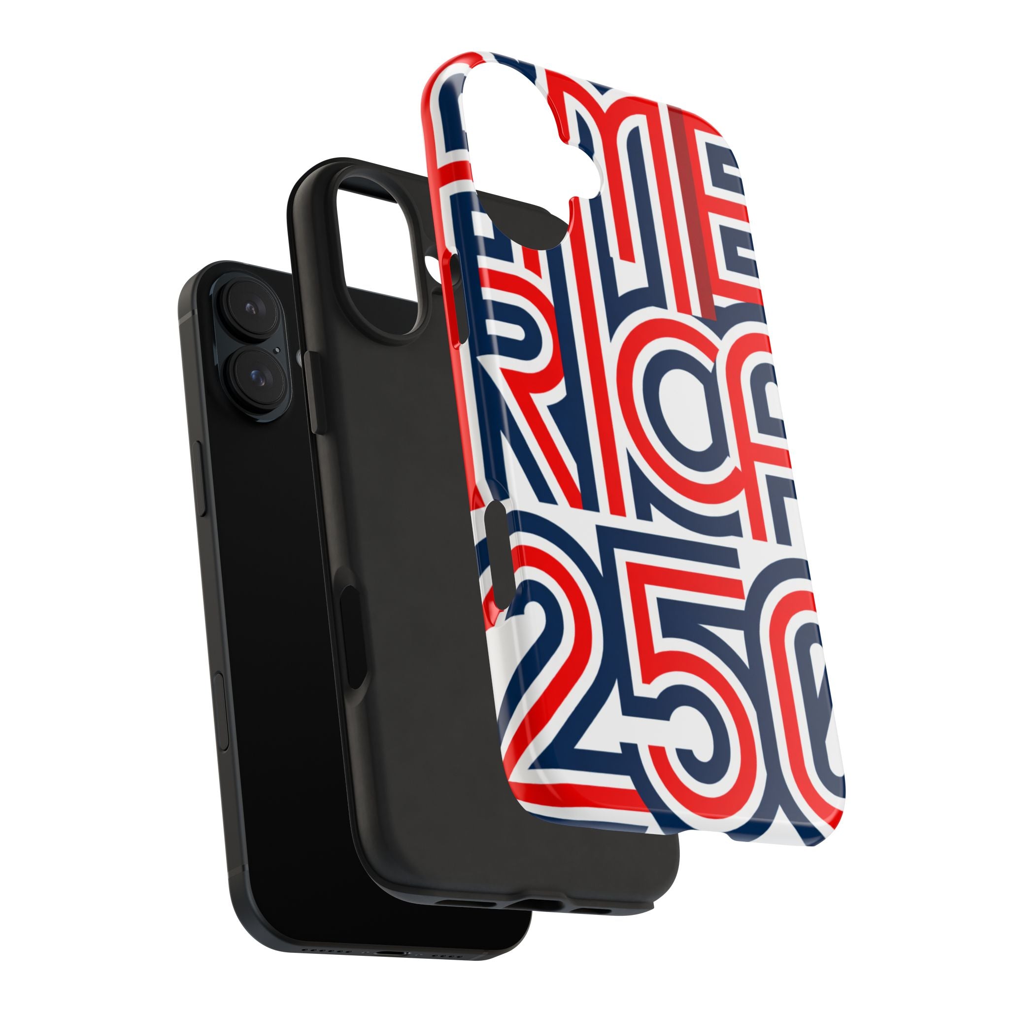 Patriotic 'America 250' Tough Phone Case – Red, White & Blue Retro Typography