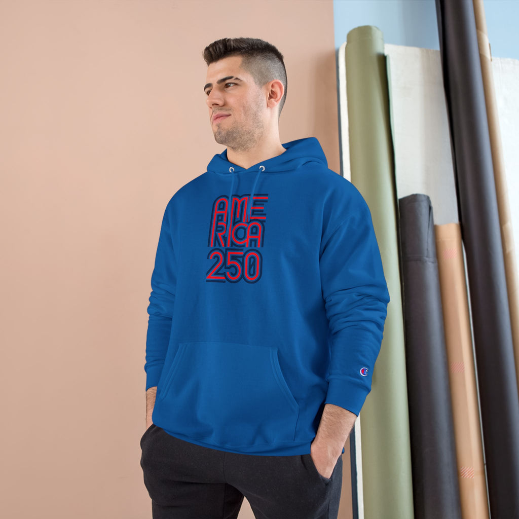 America 250 Hoodie — Retro Red & Blue 2026 Celebration Pullover