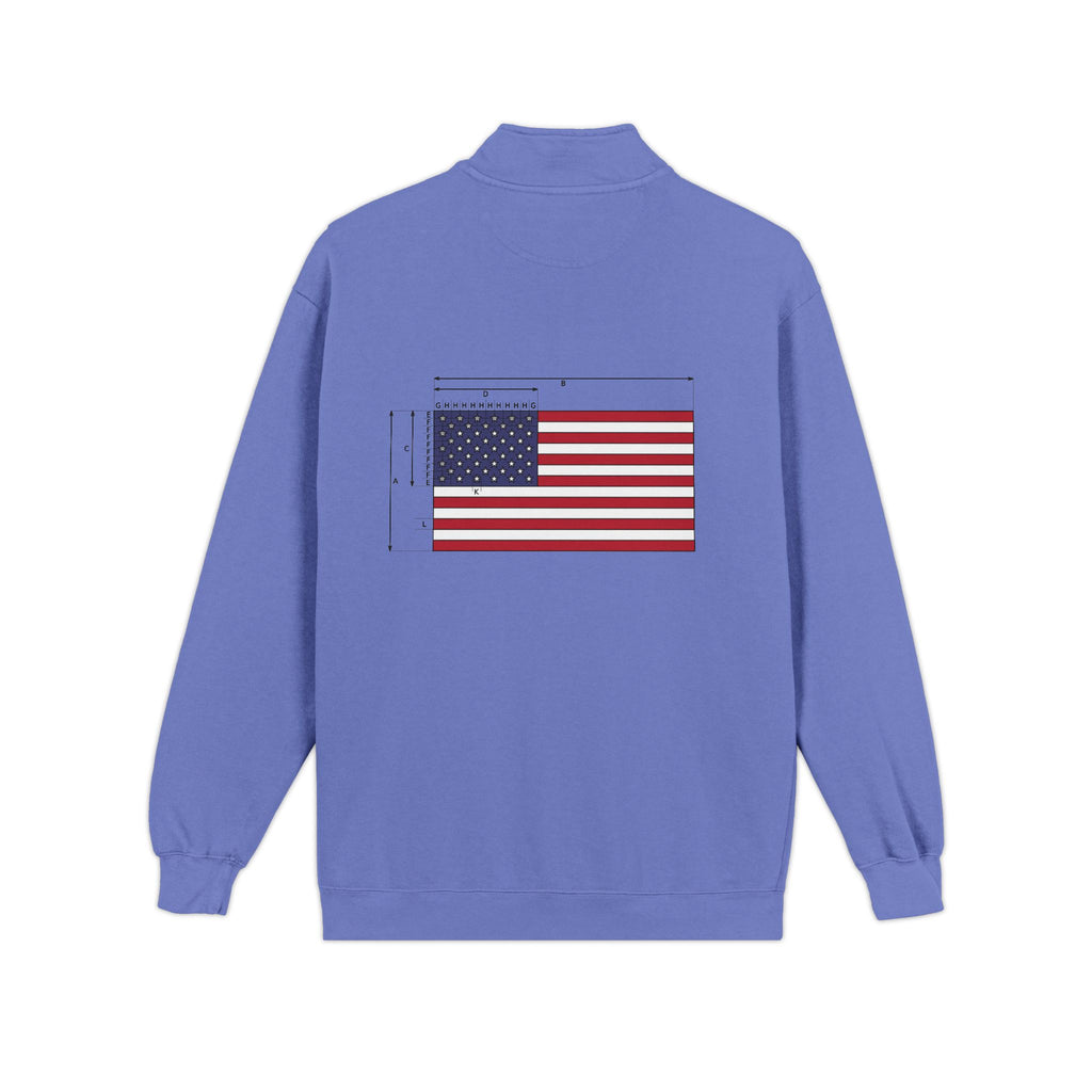 Quarter-Zip Sweatshirt — American Flag '250' Chest Logo