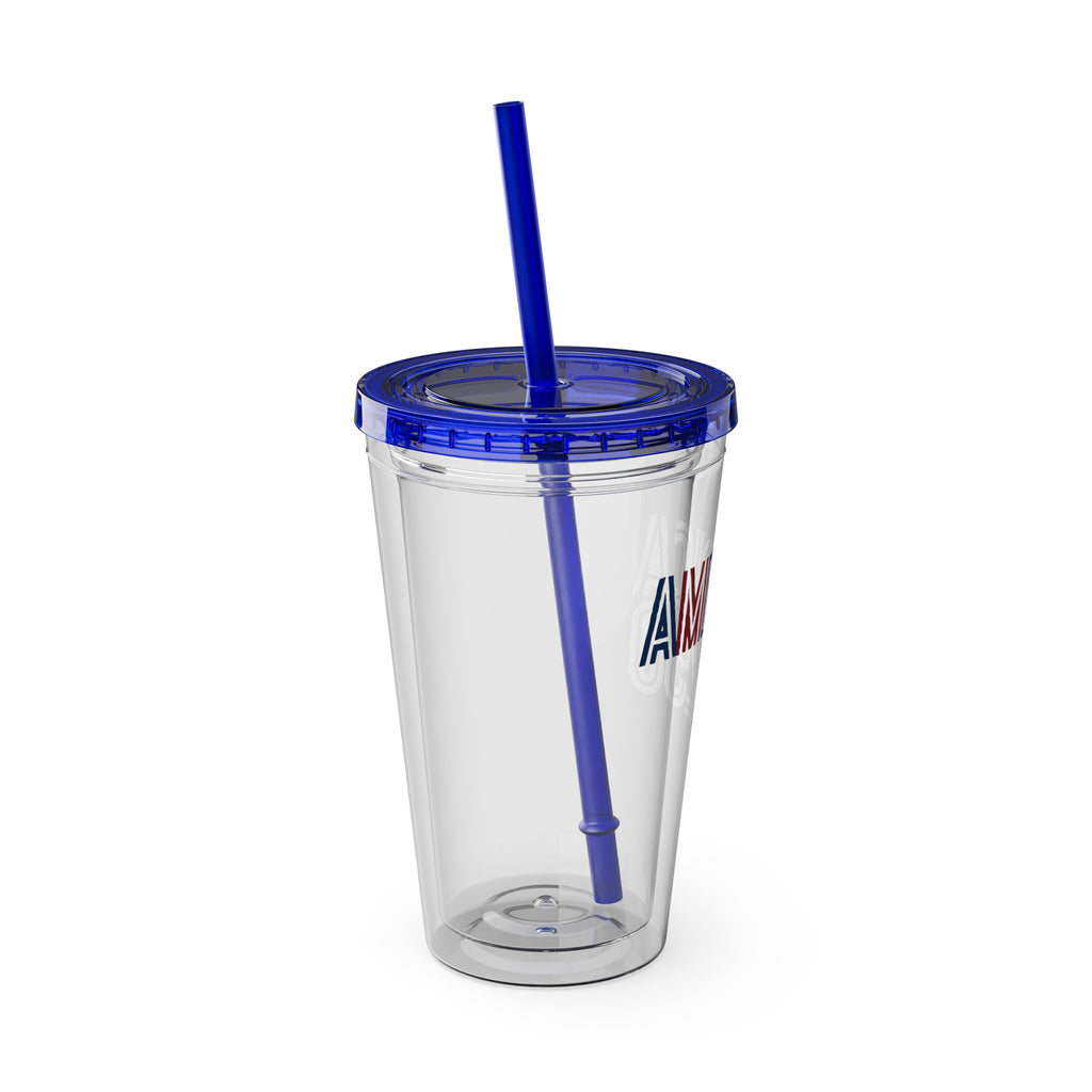 America 250 Tumbler | 16oz Clear Straw Cup