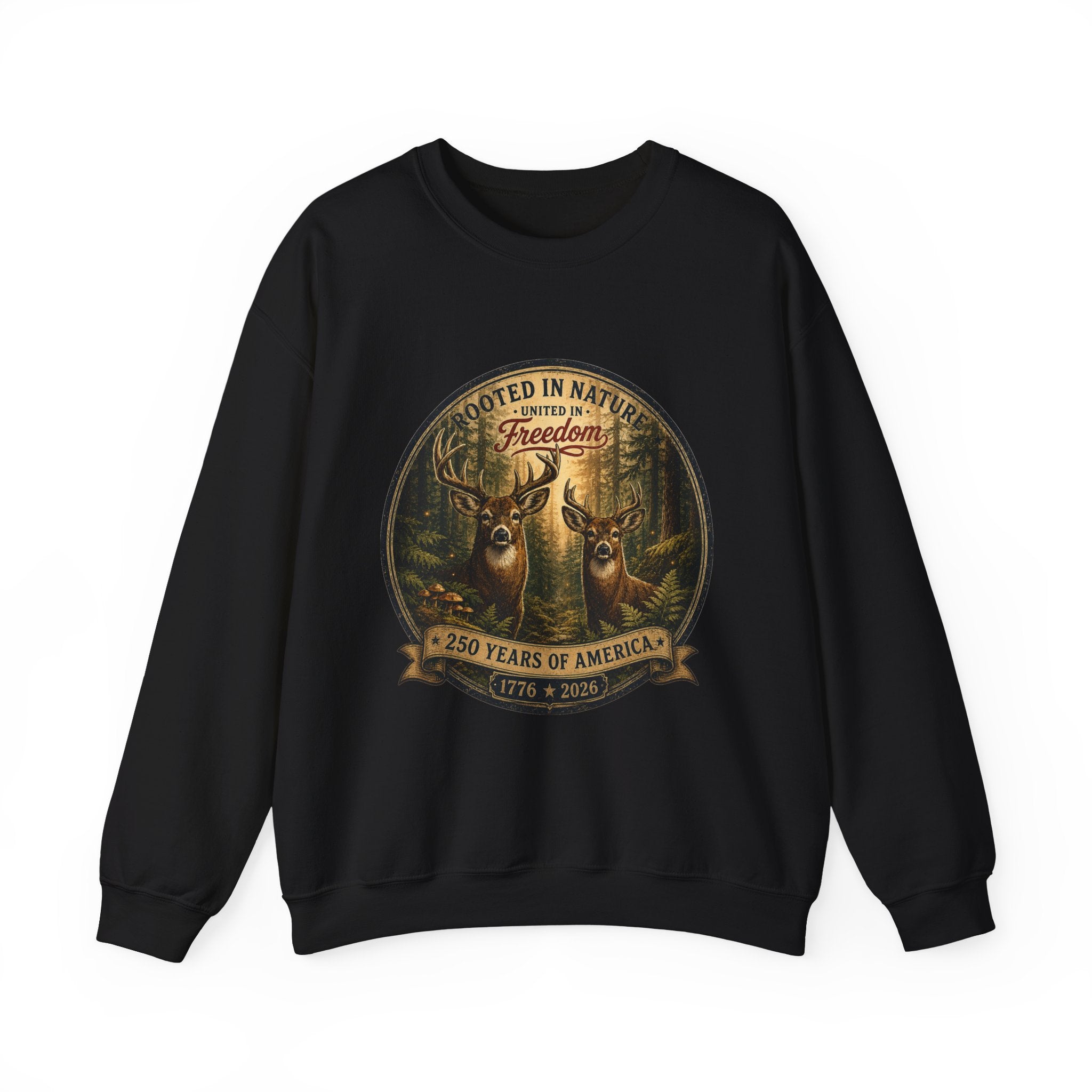 oryggy - america-250-unisex-heavy-blend™-crewneck-sweatshirt-rooted-in-nature - Vintage Patriotic Apparel